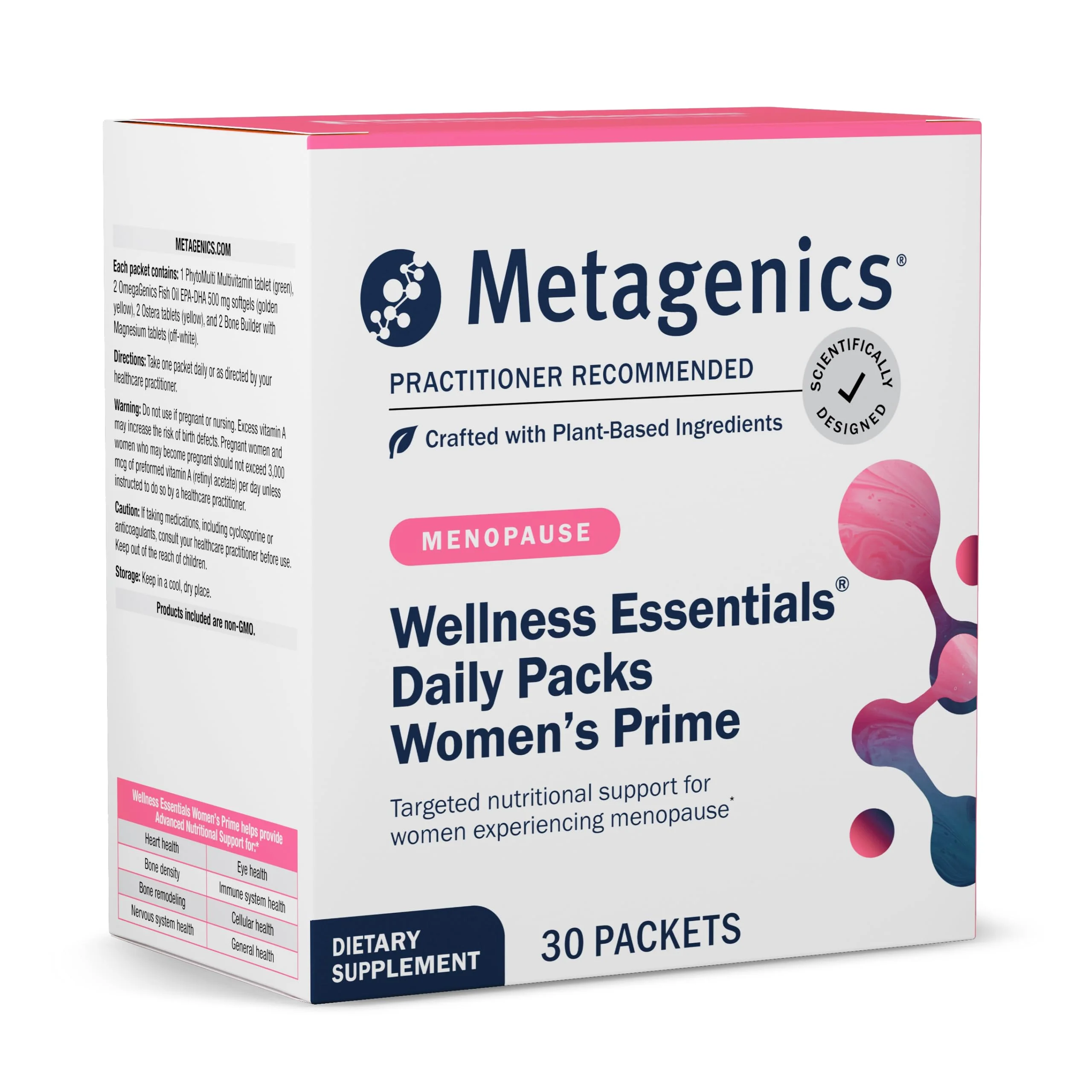 Metagenics Wellness Essentials Women's Prime – Daily Multivitamin & Omega-3 Packets for Menopause Support | Bone, Heart, Brain & Immune Health | Gluten-Free | 30 Pack