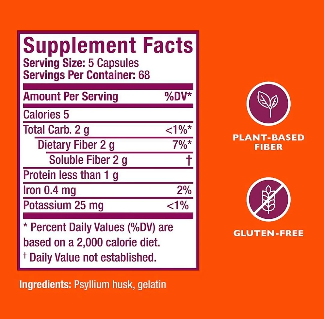 Metamucil 3-in-1 Fiber Capsules — Plant-Based Psyllium Husk for Digestive Health, 340 Capsules - Image 11