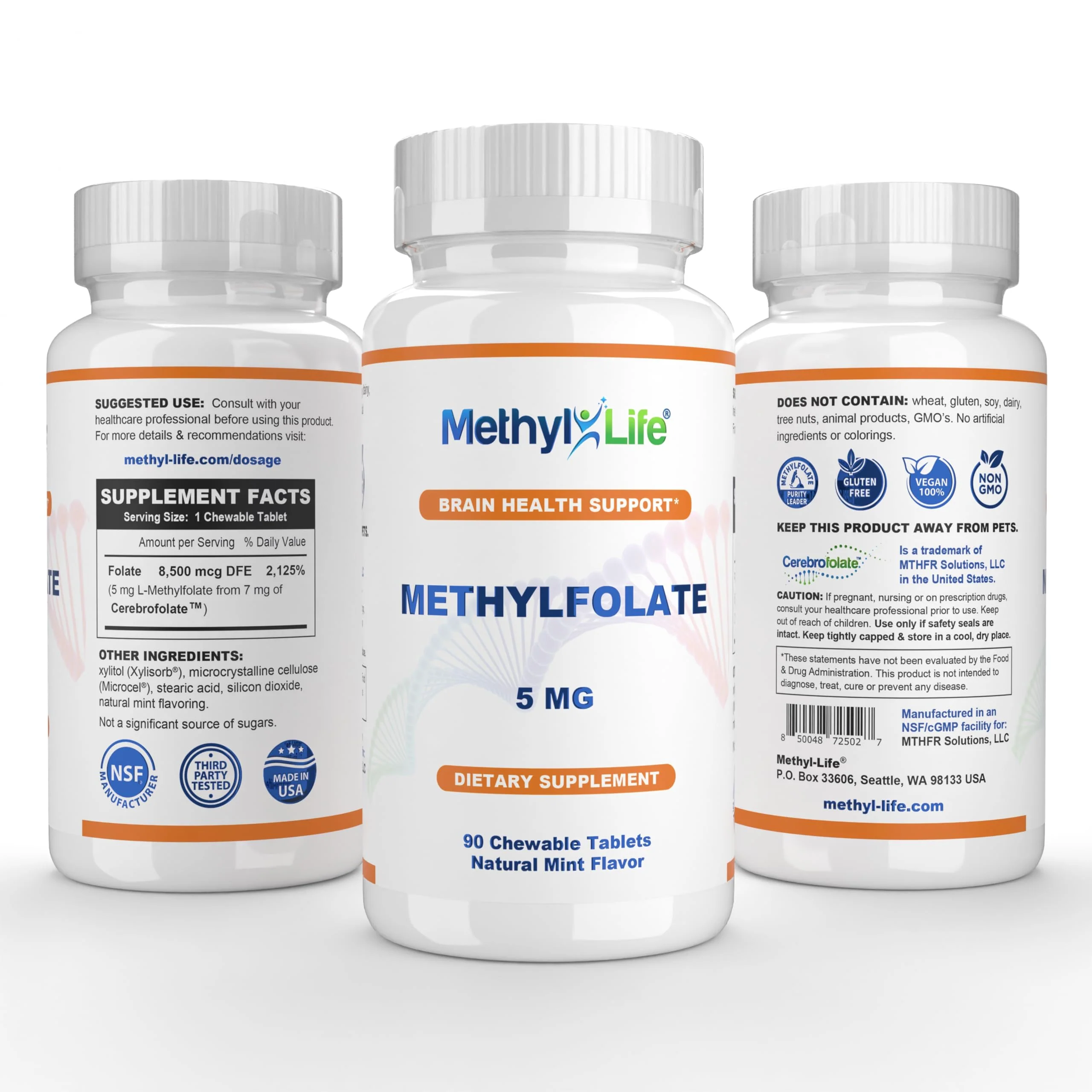 Methyl-Life Purest L-Methylfolate 5 mg – 3 Months Supply | Chewables, Non-GMO, Gluten Free - Image 2