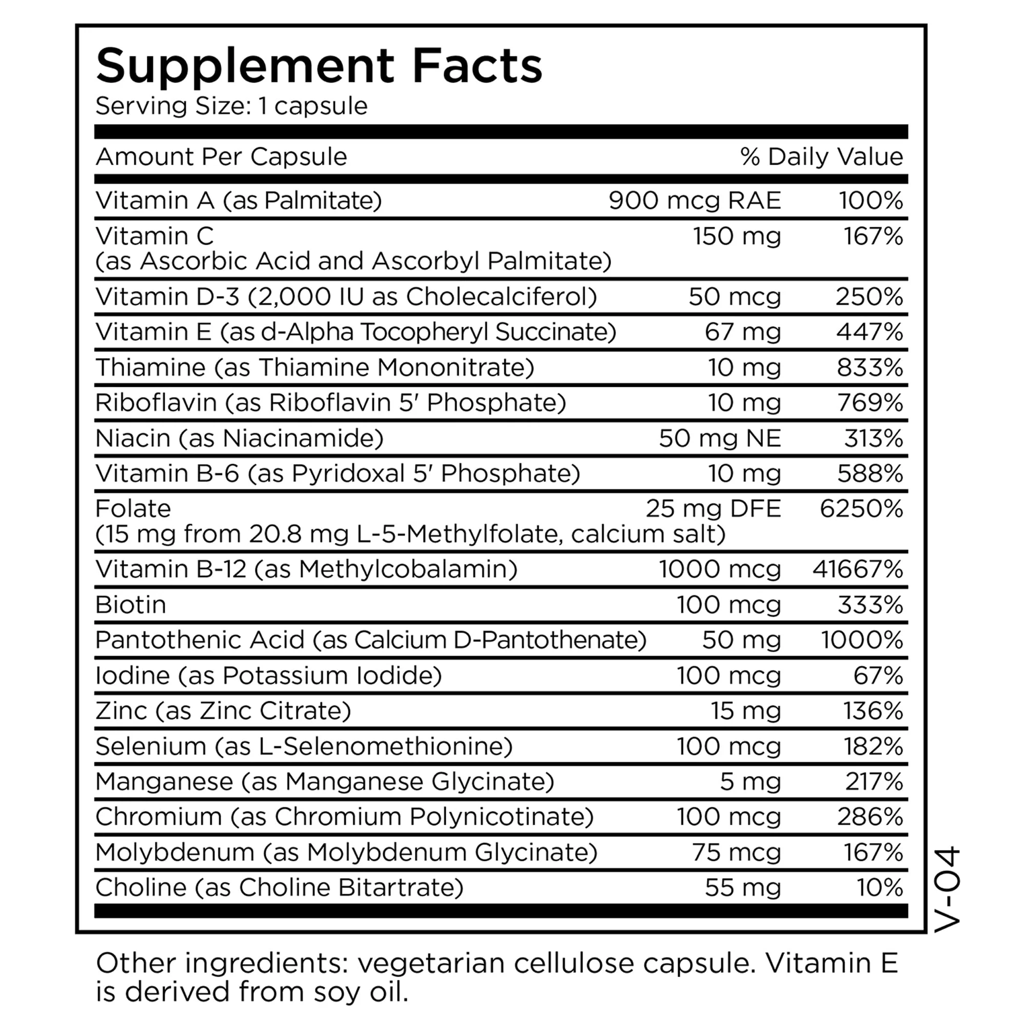 MethylPro Multivitamin + 15 mg Methylfolate – Iron-Free Multivitamin, 30 Capsules - Image 3