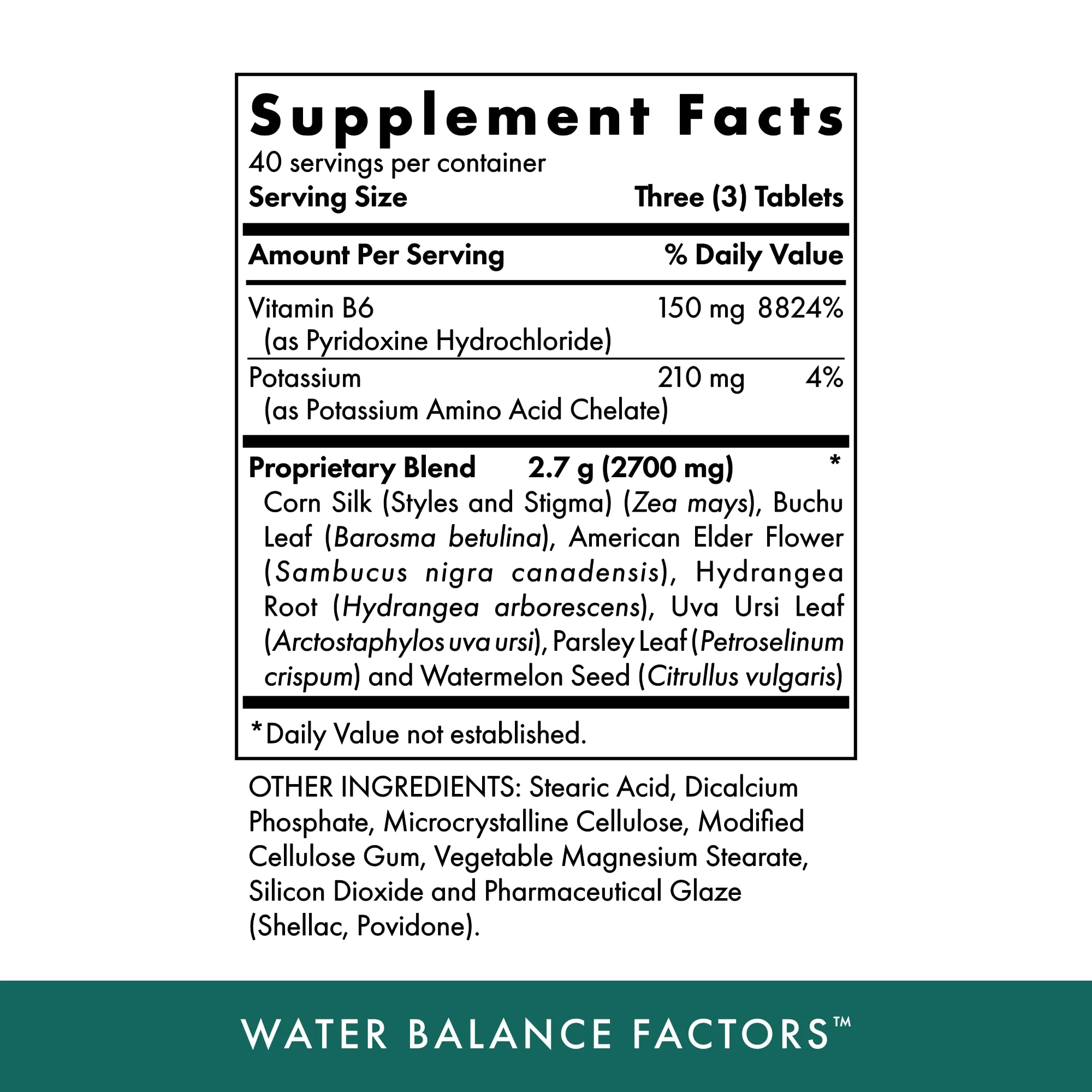 Michael's Water Balance Factors – 120 Vegetarian Tablets | Potassium & Vitamin B6, Gluten Free & Kosher - Image 2
