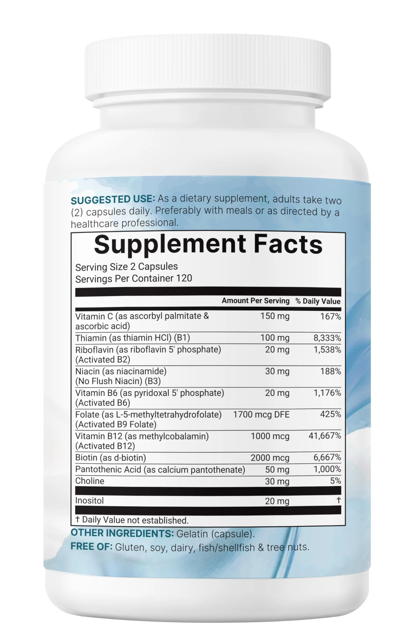 Micro Ingredients 2 Pack Pure Methylated B Complex, 480 Capsules | 11-in-1 Vitamin B Formula + Vitamin C | Non-GMO - Image 7
