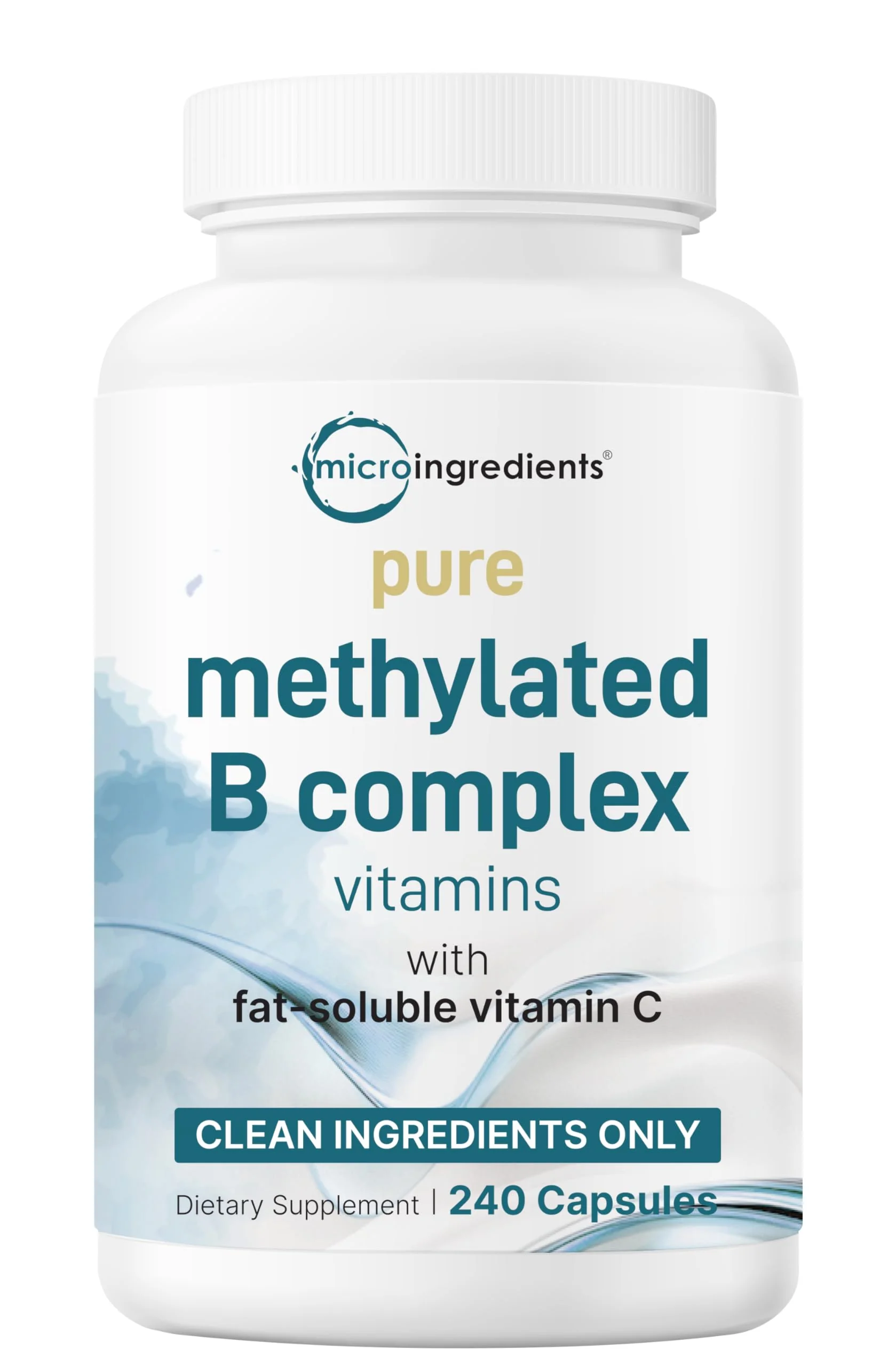 Micro Ingredients Pure Methylated B Complex – 240 Capsules | 11-in-1 B Vitamins with Methylfolate & Methylcobalamin | Non-GMO