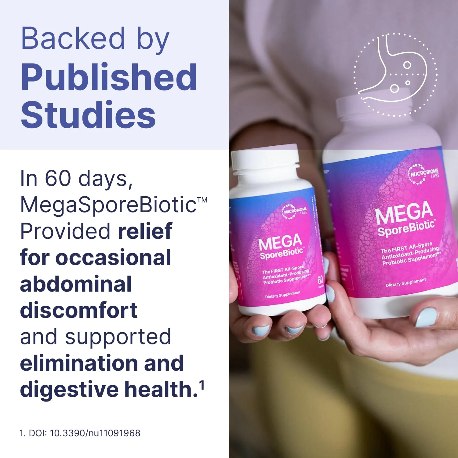 Microbiome Labs MegaSporeBiotic Probiotics for Women & Men - Spore-Based Digestive Health (60 Capsules) - Image 3