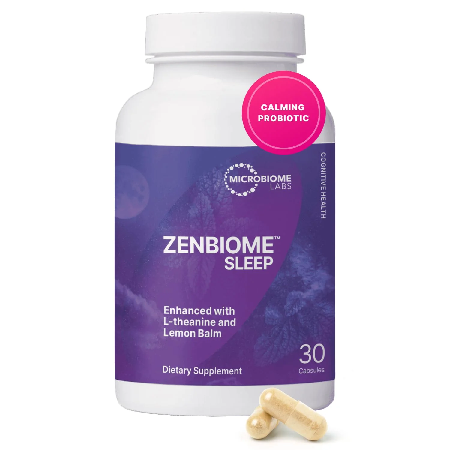 Microbiome Labs Zenbiome Sleep – L-Theanine, Lemon Balm & Probiotics for Nighttime Calm (30 Capsules) - Image 10