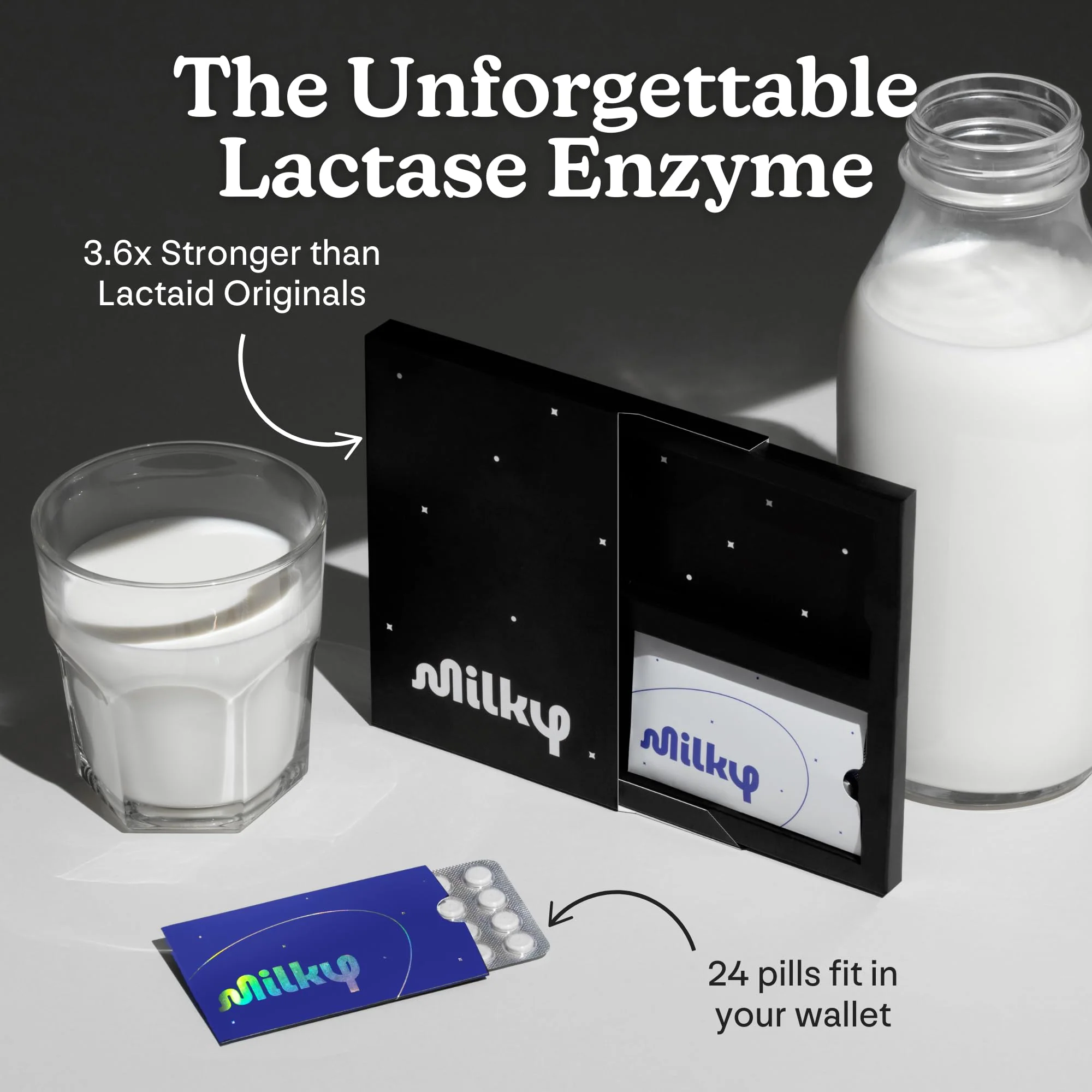 Milky Lactose Intolerance Pills – 10,800 FCC Lactase Enzyme (96 Count, Ultra Violet) - Image 14