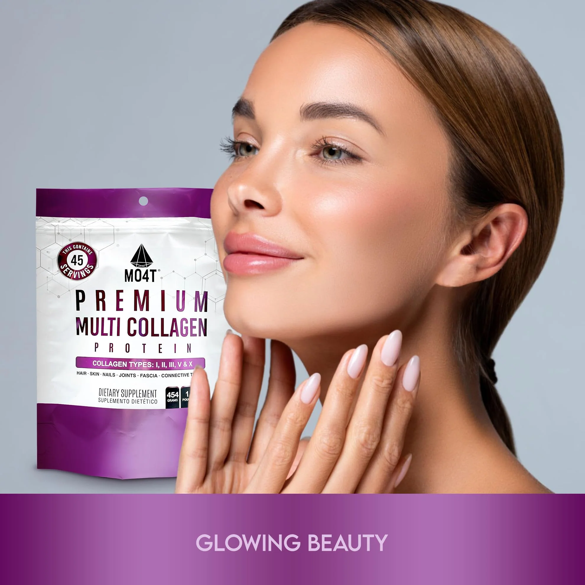 MO4T MOMOF4TRANSFORM Hydrolyzed Multi Collagen Powder | Sugar-Free, Grass-Fed | 1 lb | Hair, Skin & Nails - Image 3