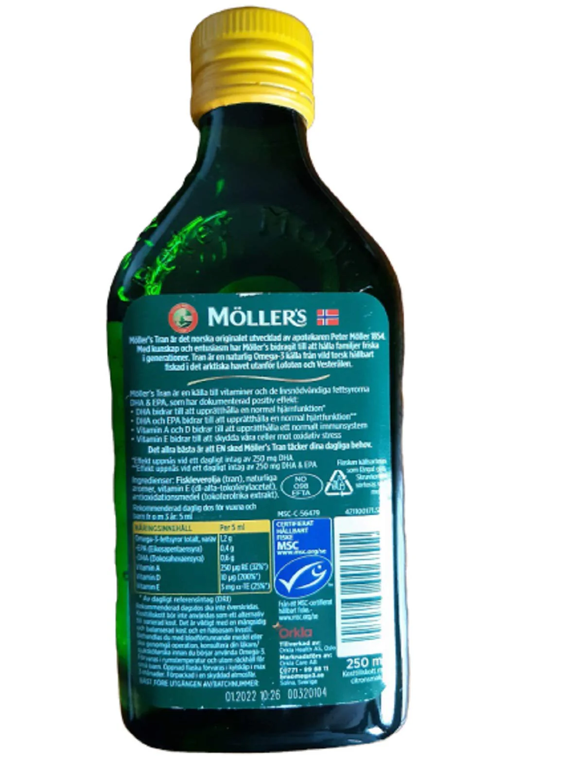 MÖLLER'S Tran Cod Liver Oil 250 ml | Citron Flavor | Omega-3 | Vitamin A, D & E - Image 4