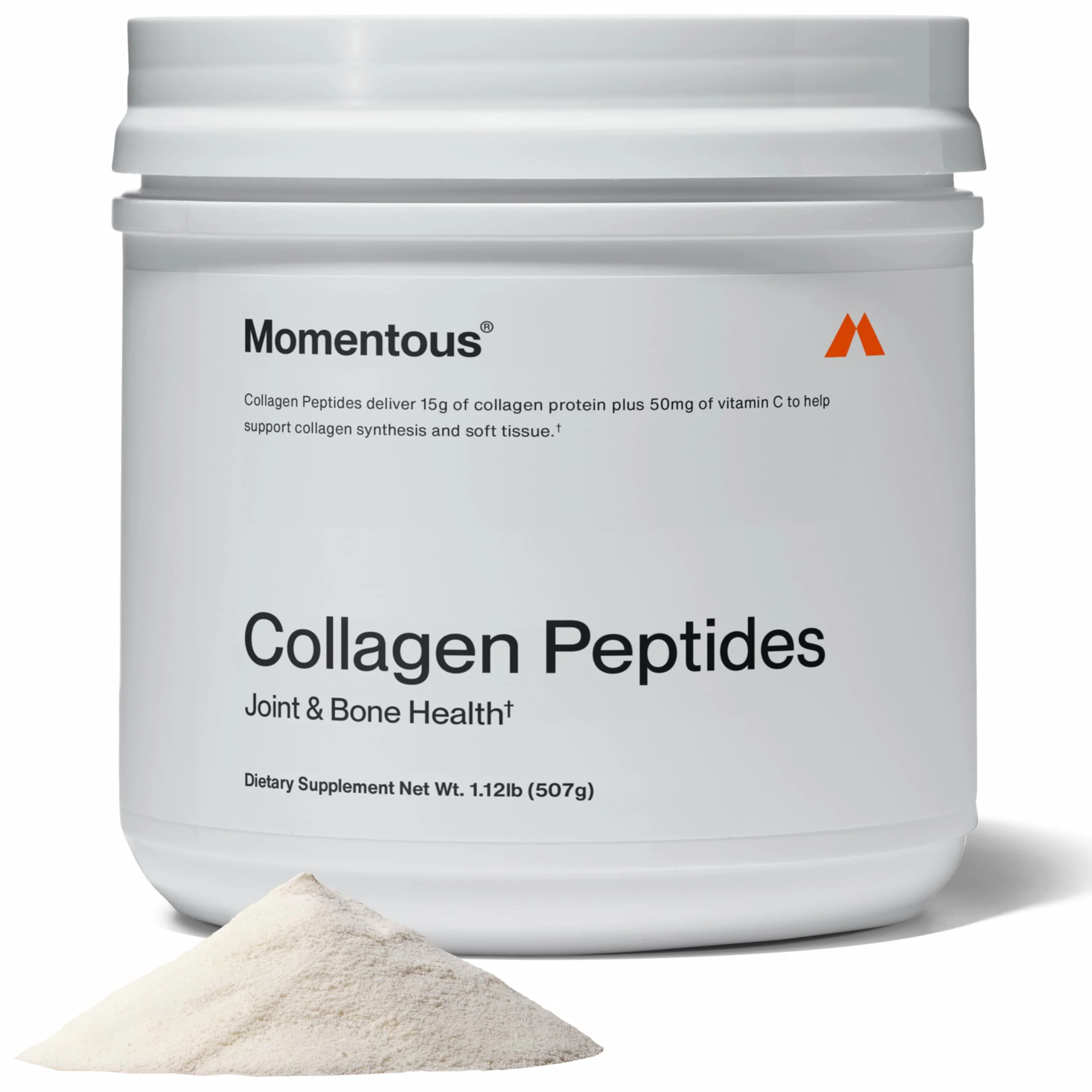 Momentous Grass-Fed Collagen Peptides Powder with Fortigel & Vitamin C – NSF Certified for Sport