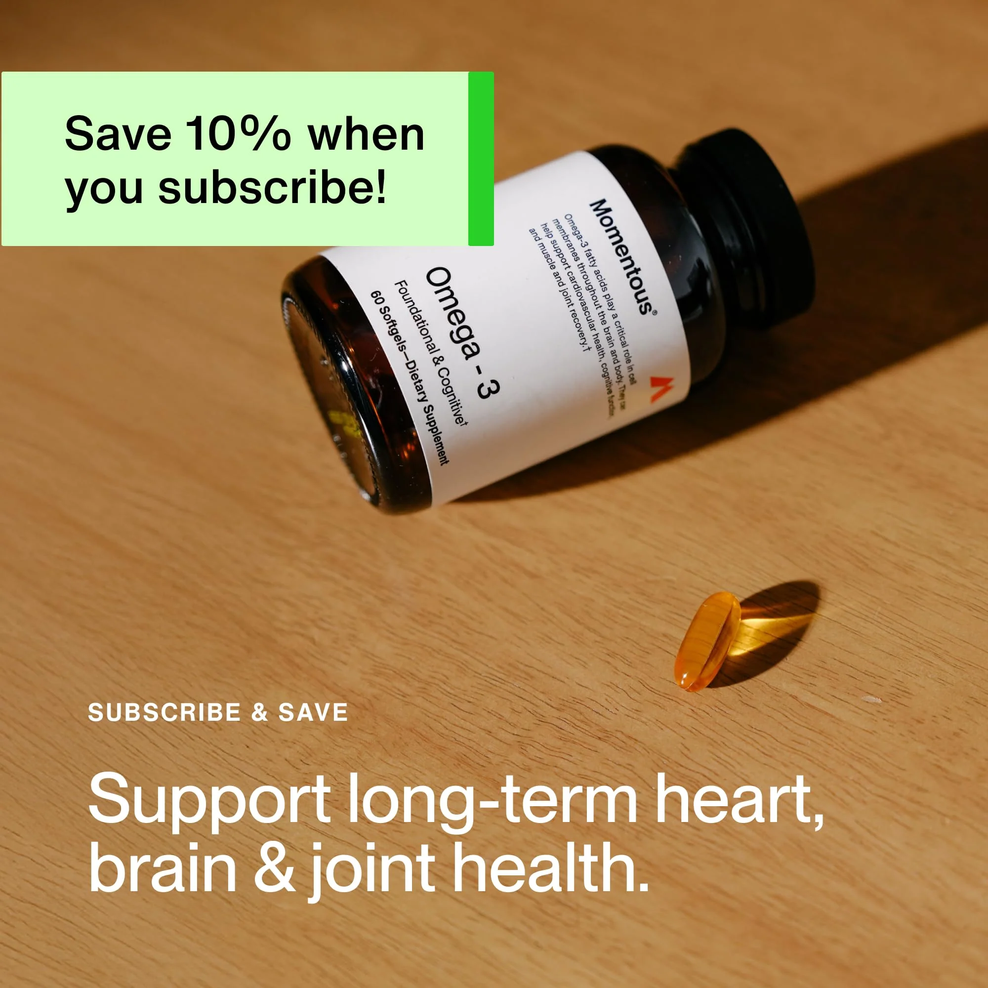 Momentous Omega-3 Fish Oil - 1,600 mg EPA & DHA, NSF Certified for Sport - Image 9