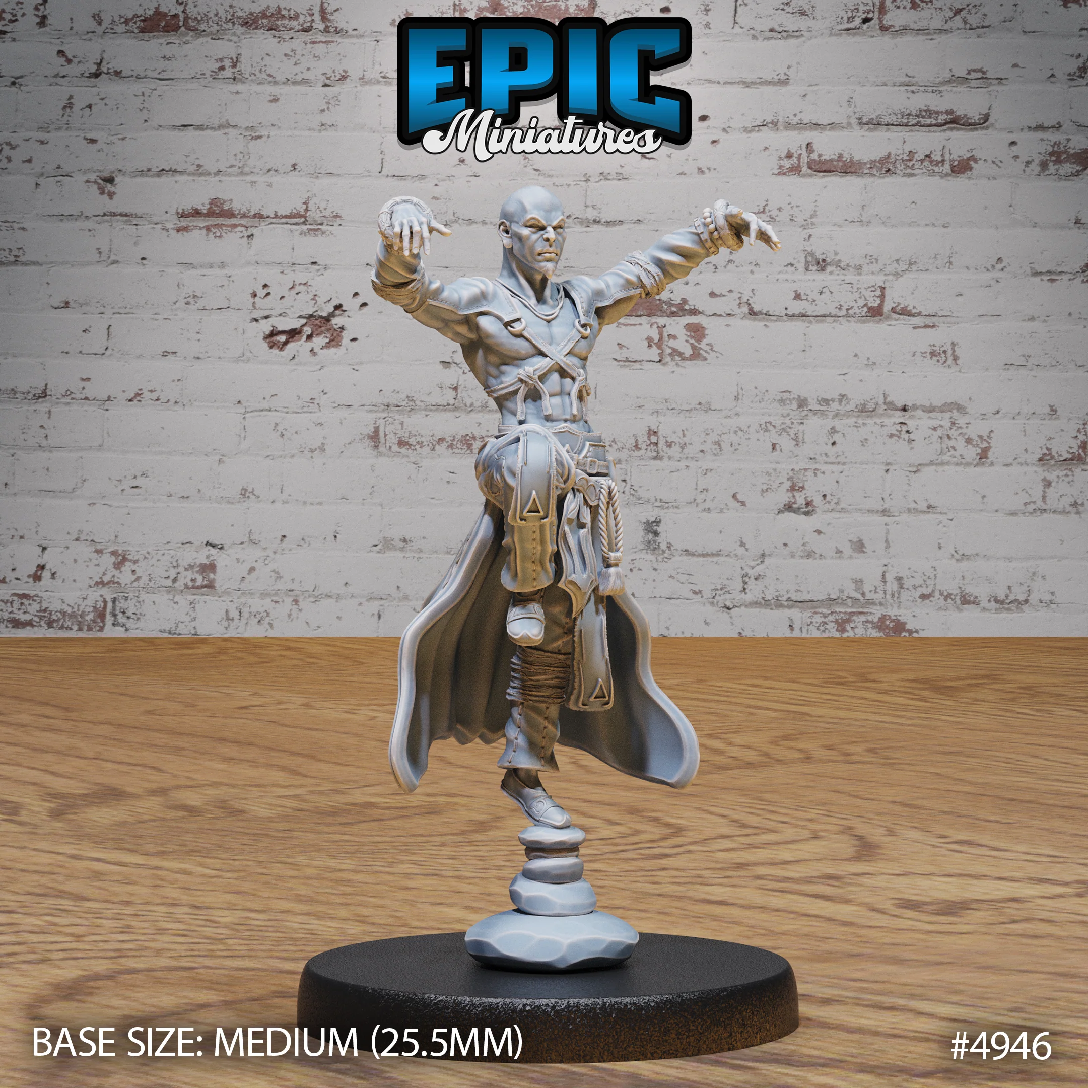 Monk Adventurer Male #4946-#4948 | Epic Miniatures | D&D Tabletop Miniature | Agile Warrior of Peace and Strength - Image 2