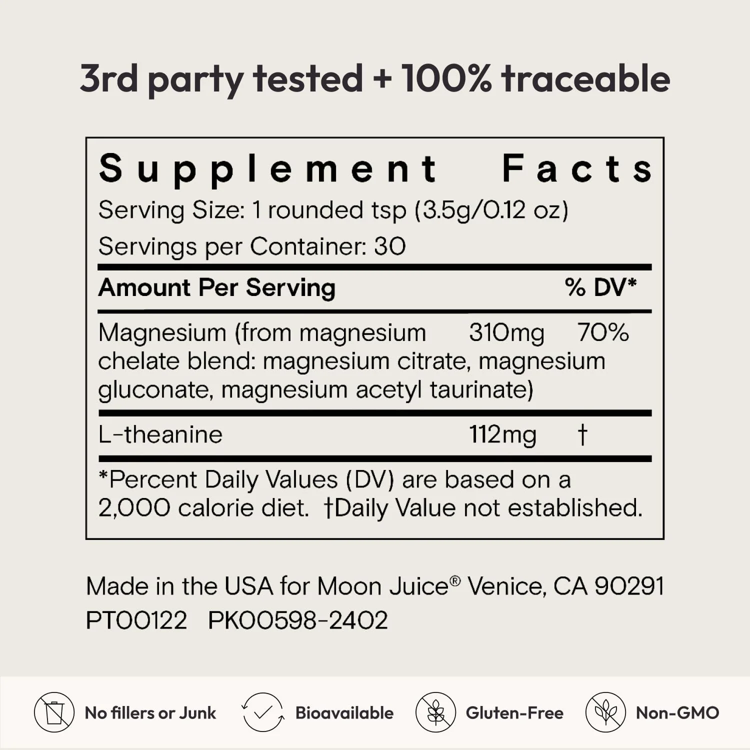 Moon Juice Magnesi-Om Magnesium Powder with L-Theanine | Sleep, Calm & Digestive Support | 30 Servings - Image 6