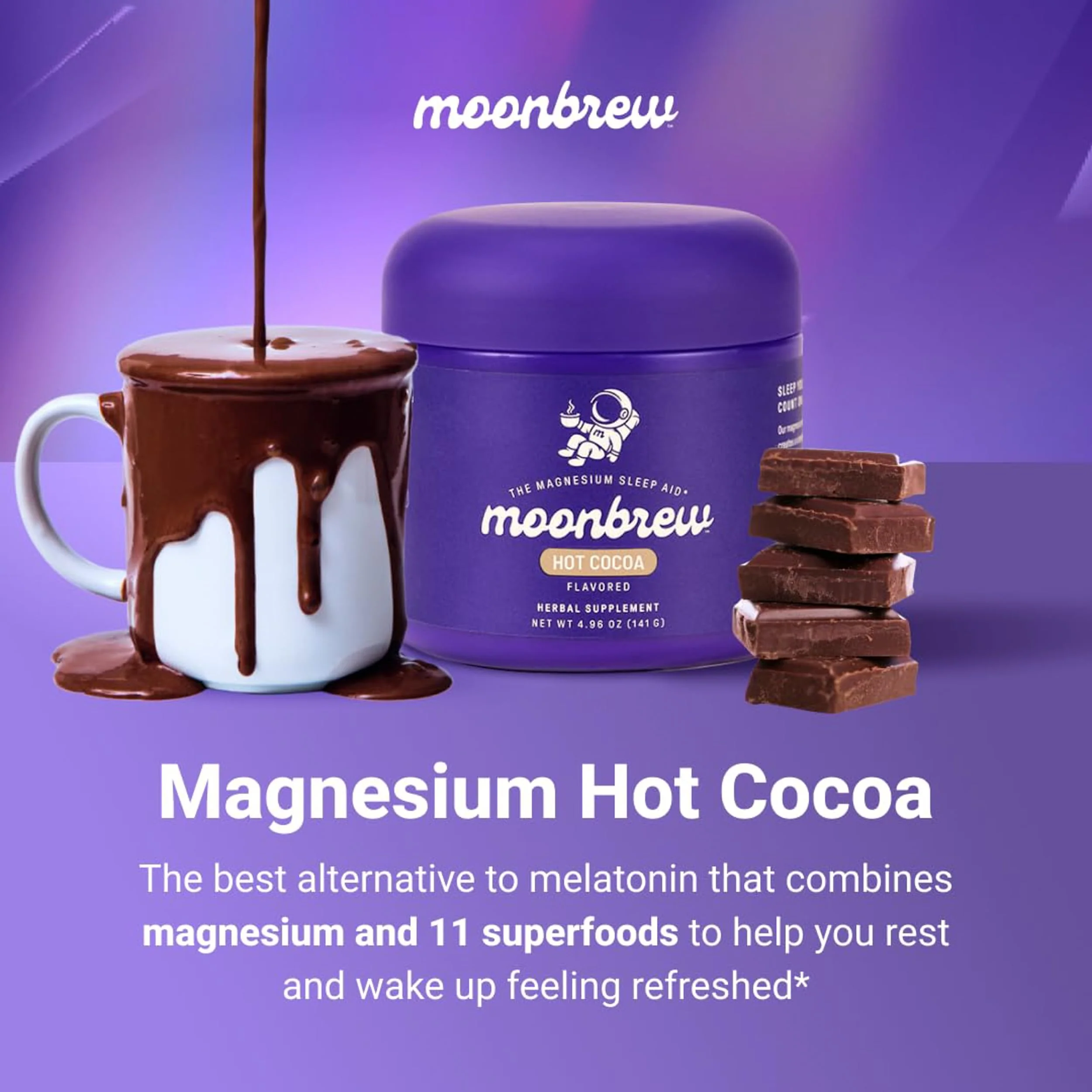 MoonBrew Nighttime Magnesium Hot Cocoa – Sleep Support (Melatonin-Free) with L-Theanine & Chamomile - Image 11