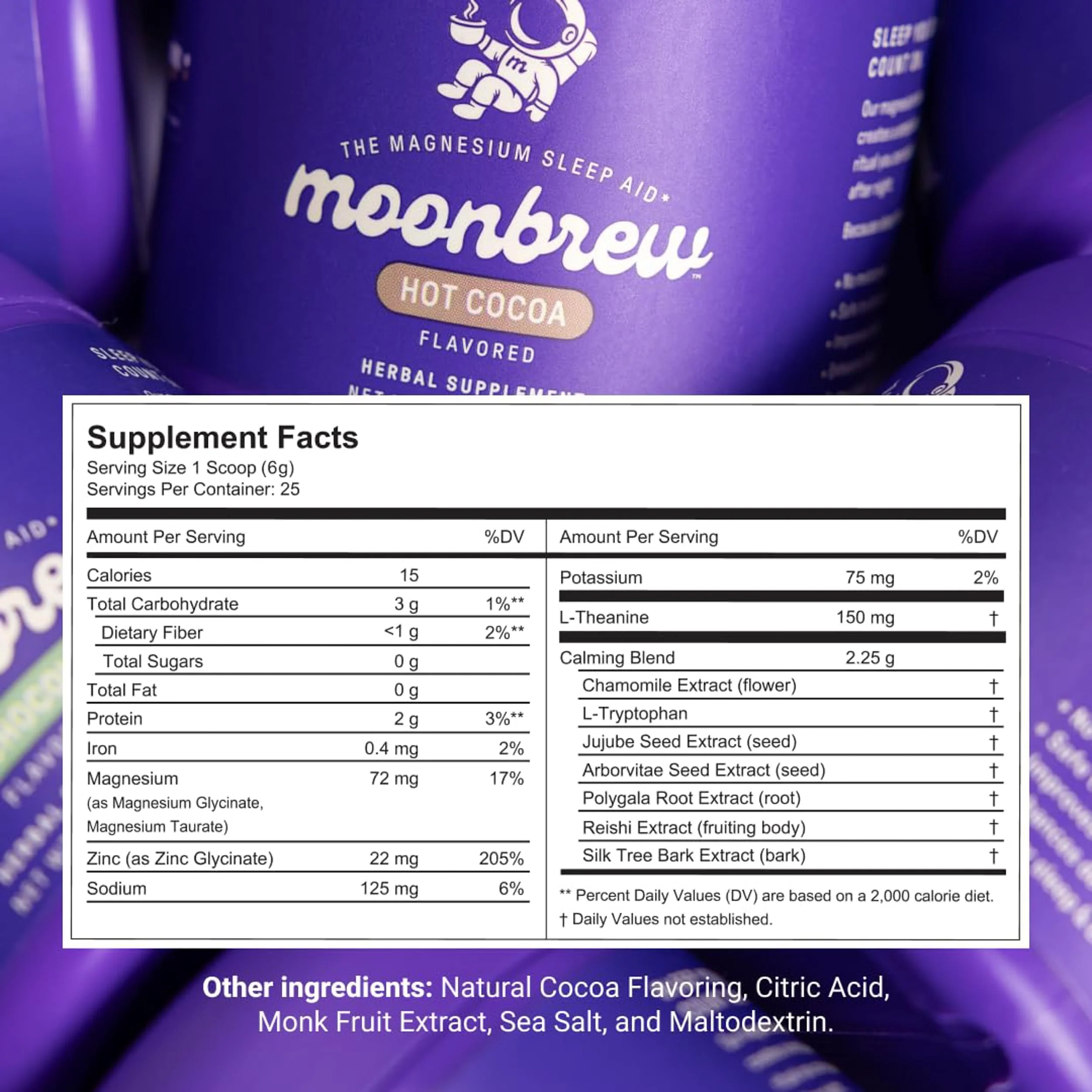 MoonBrew Nighttime Magnesium Hot Cocoa – Sleep Support (Melatonin-Free) with L-Theanine & Chamomile - Image 2