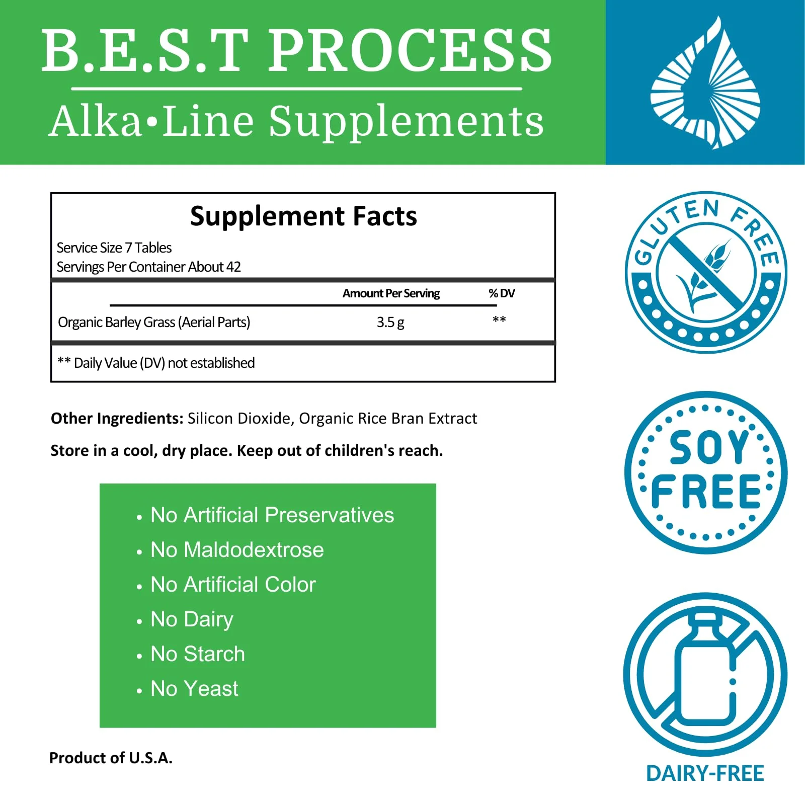 Morter HealthSystem AlkaGreen Tablets - Alkaline Barley Grass - Image 3
