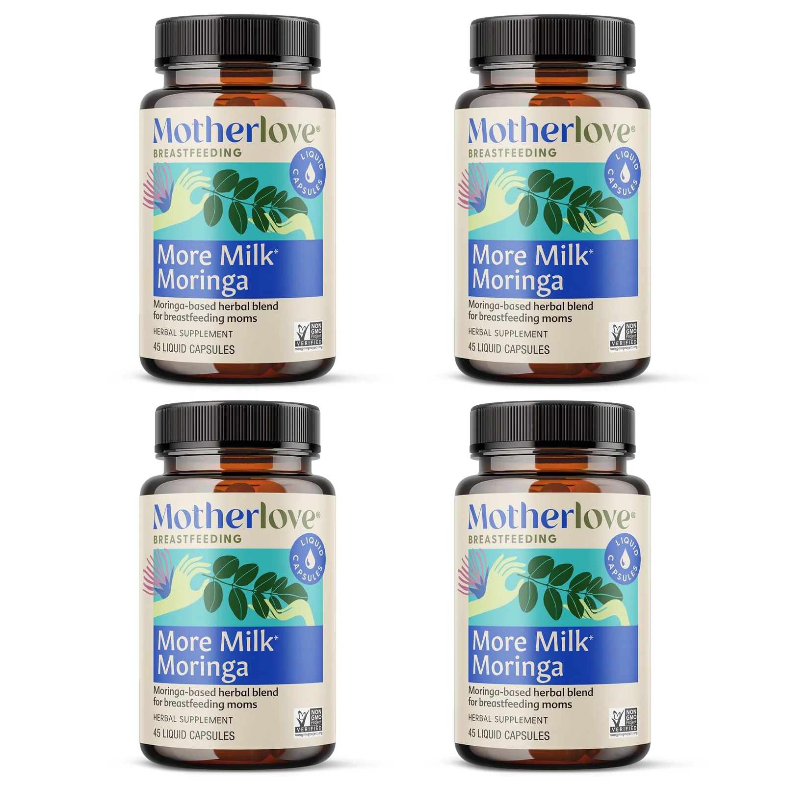 Motherlove More Milk Moringa (180 Liquid Caps) – Fenugreek-Free Lactation Support with Organic Moringa, Blessed Thistle, Nettle & Fennel | Vegan, Non-GMO