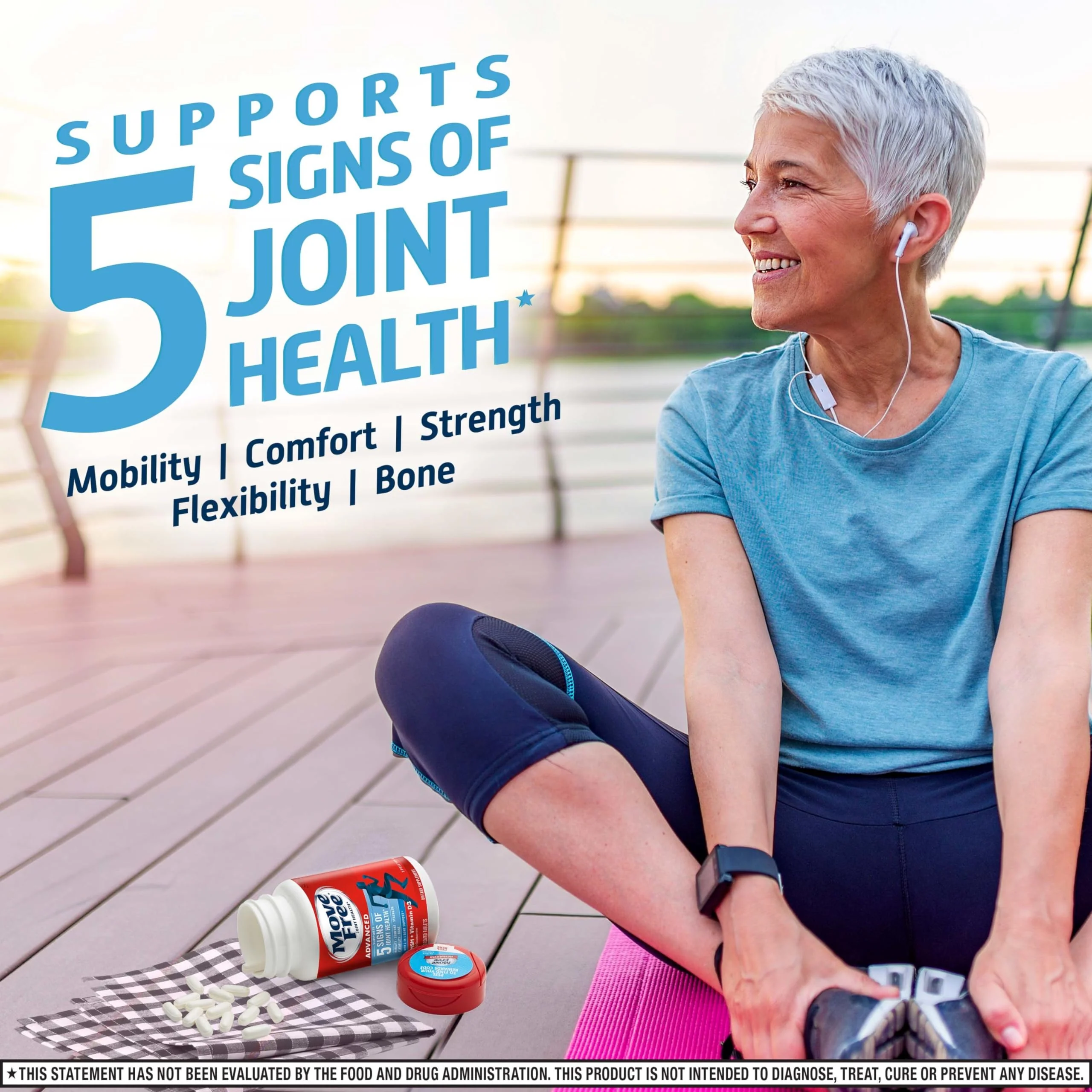 Move Free Advanced: Glucosamine Chondroitin MSM + Vitamin D3 Joint Support – Mobility, Bone & Immune Health (3x120ct) - Image 2