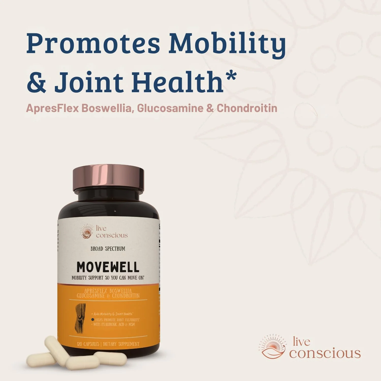 MoveWell by Live Conscious – Joint Support with Glucosamine, Chondroitin, MSM & Hyaluronic Acid (2-Pack) - Image 5