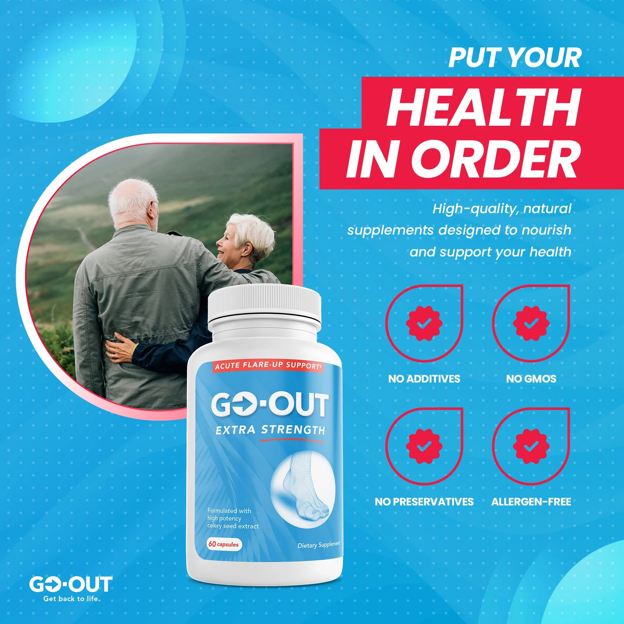 Mt. Angel Go Out Extra Strength Uric Acid Support - Tart Cherry, Celery Seed & Turmeric - 60 Caps - Image 6