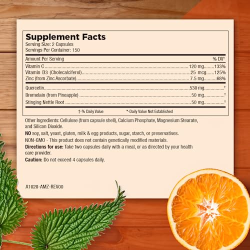 Mt. Angel Vitamins Zinc Quercetin with Bromelain – Immune Support & Respiratory Health | Quercetin 500mg, Zinc 50mg | 300ct - Image 10
