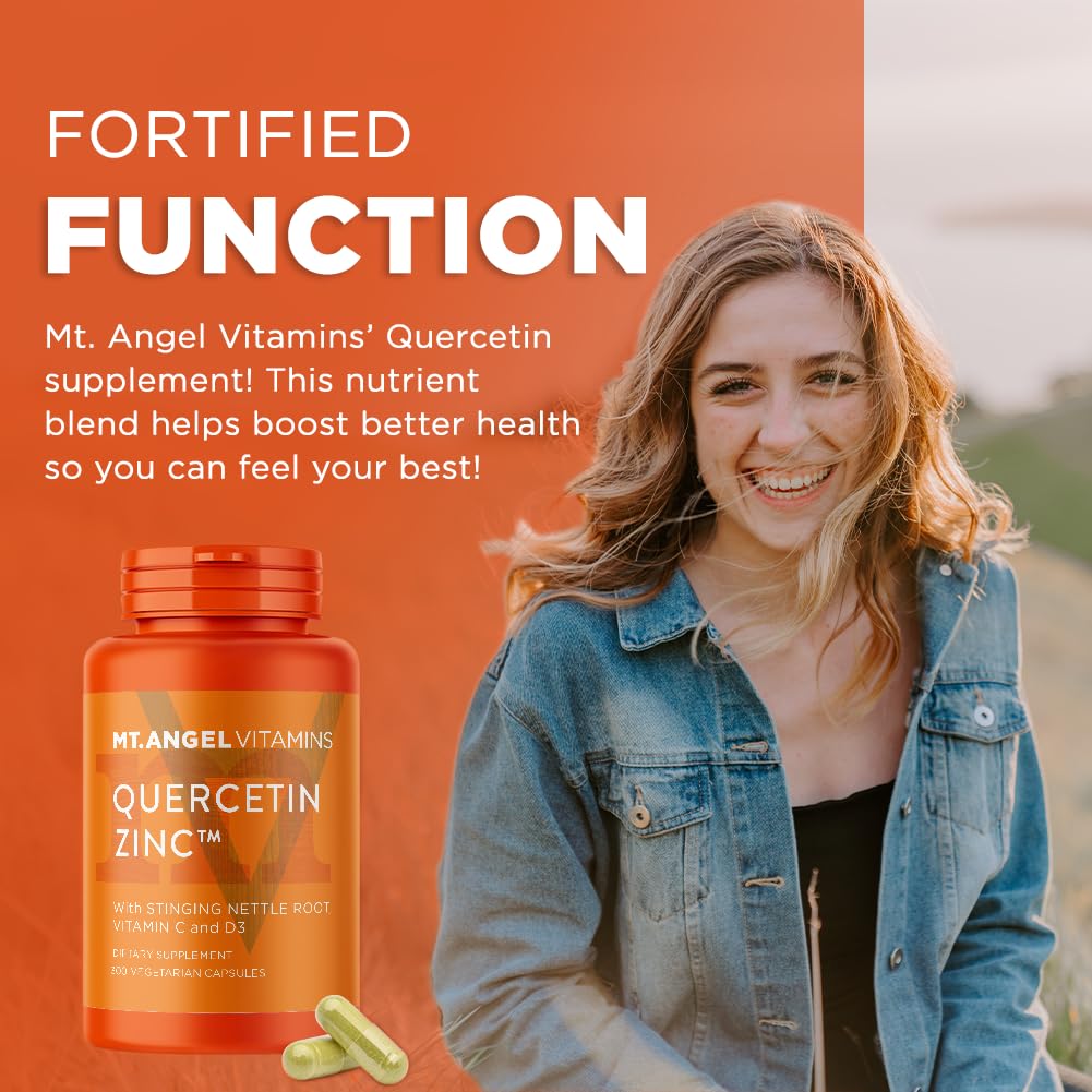 Mt. Angel Vitamins Zinc Quercetin with Bromelain – Immune Support & Respiratory Health, Quercetin 500mg, Zinc 50mg, Vitamin C | 120ct - Image 3