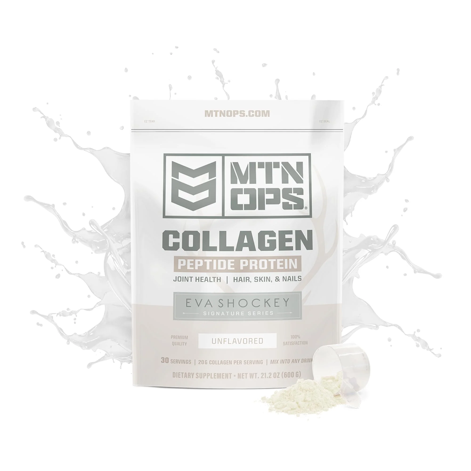 MTN OPS Collagen Peptide Protein Powder – Eva Shockey Signature, 20g Unflavored, Zero Sugar, 30 Servings - Image 2