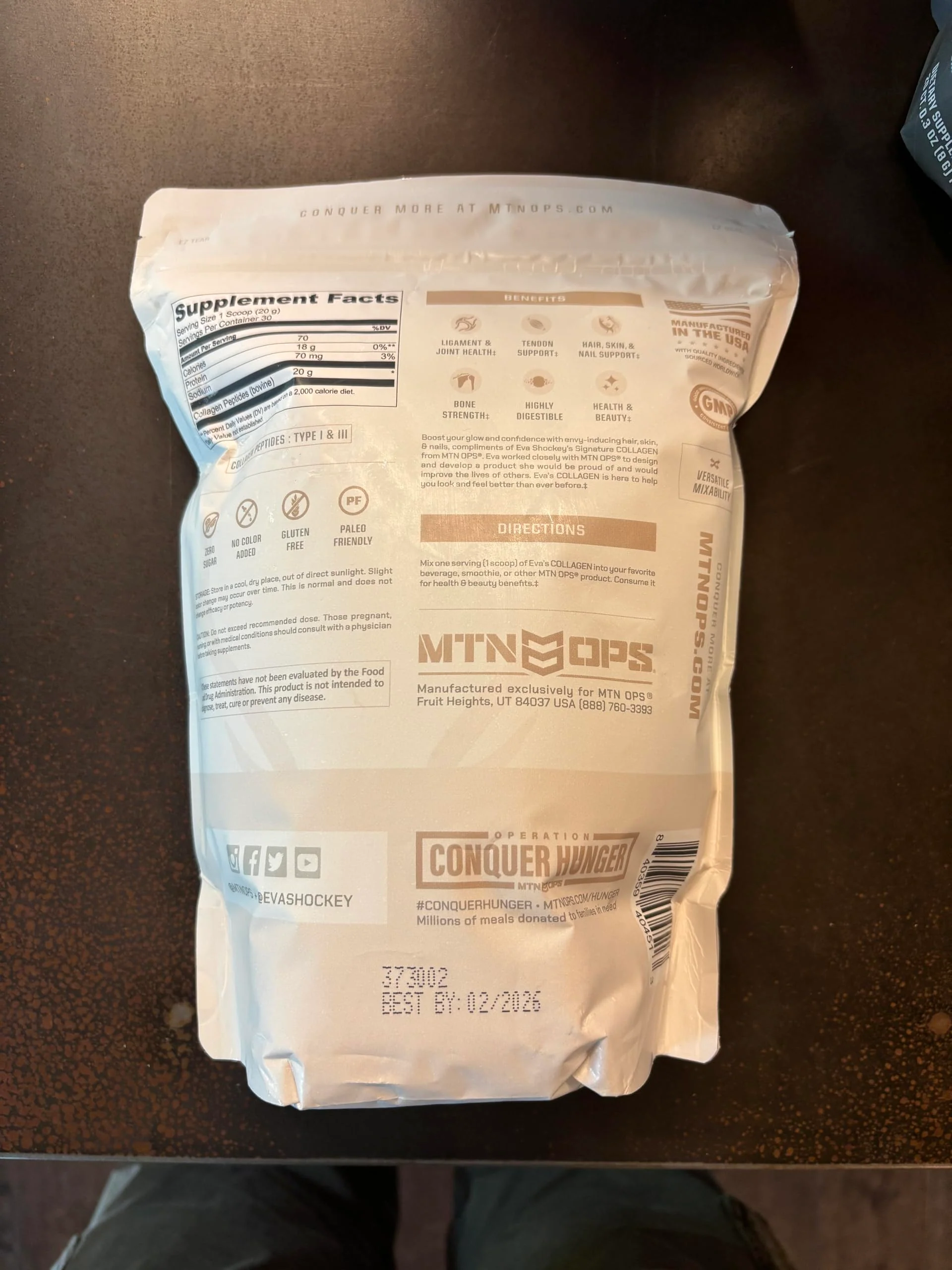 MTN OPS Collagen Peptide Protein Powder – Eva Shockey Signature, 20g Unflavored, Zero Sugar, 30 Servings - Image 9