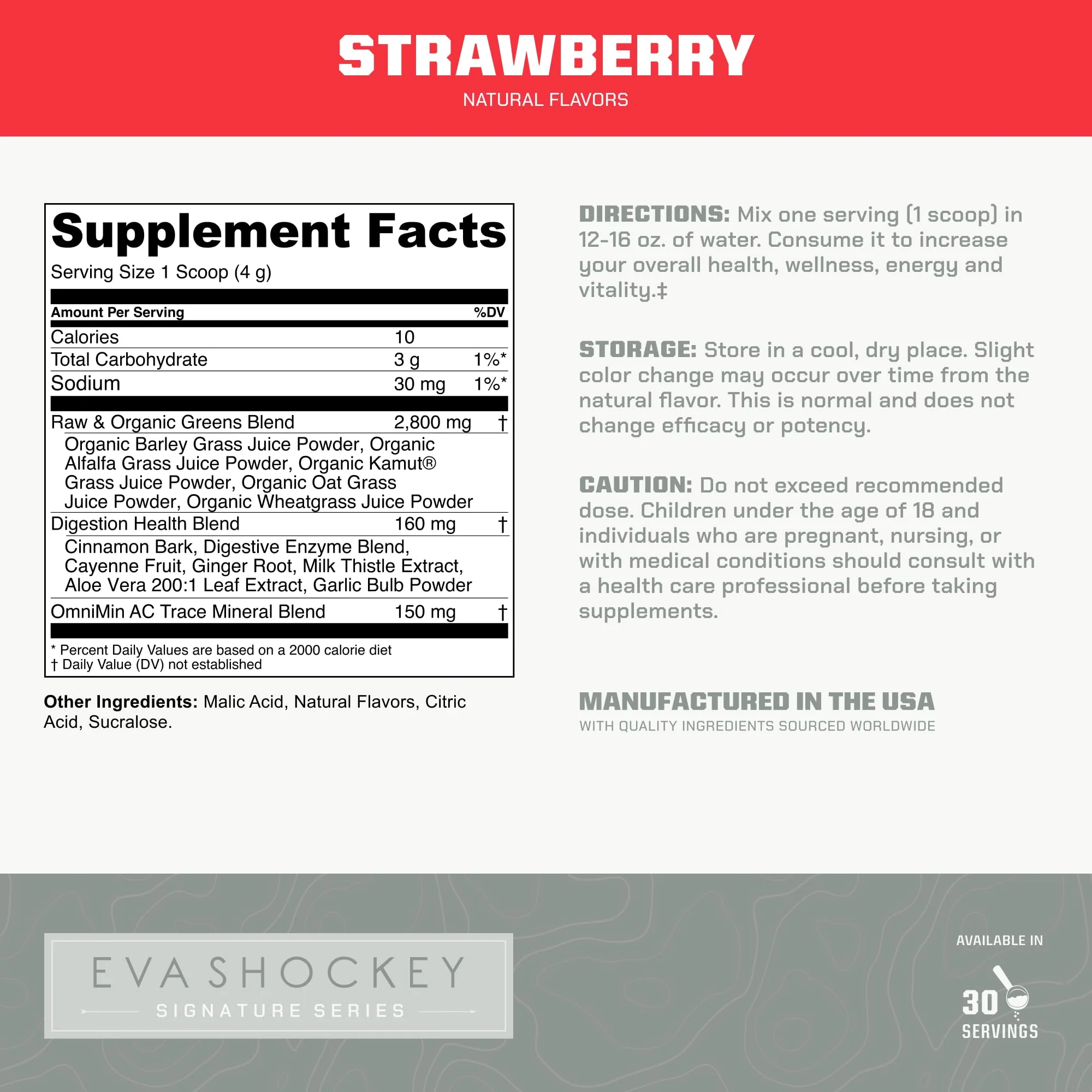 MTN OPS Eva Shockey Signature Series Super Greens – Strawberry, 30 Servings (4.4 oz) - Image 3