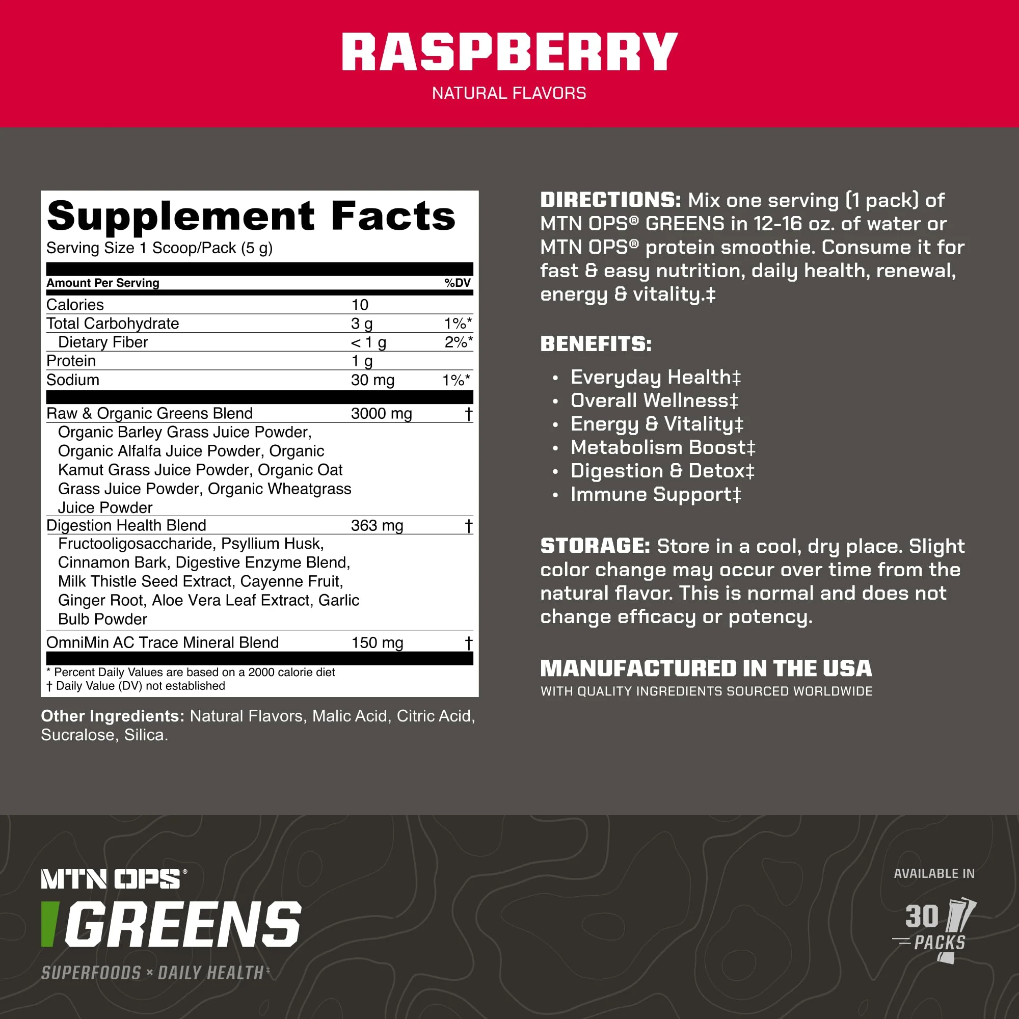 MTN OPS Super Greens – Immune Health & Energy Powder, 30 On-The-Go Packs - Image 5