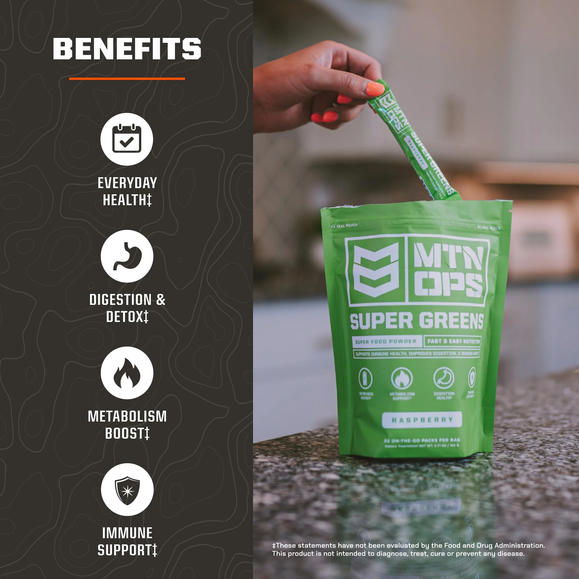 MTN OPS Super Greens – Immune Health & Energy Powder, 30 On-The-Go Packs - Image 6