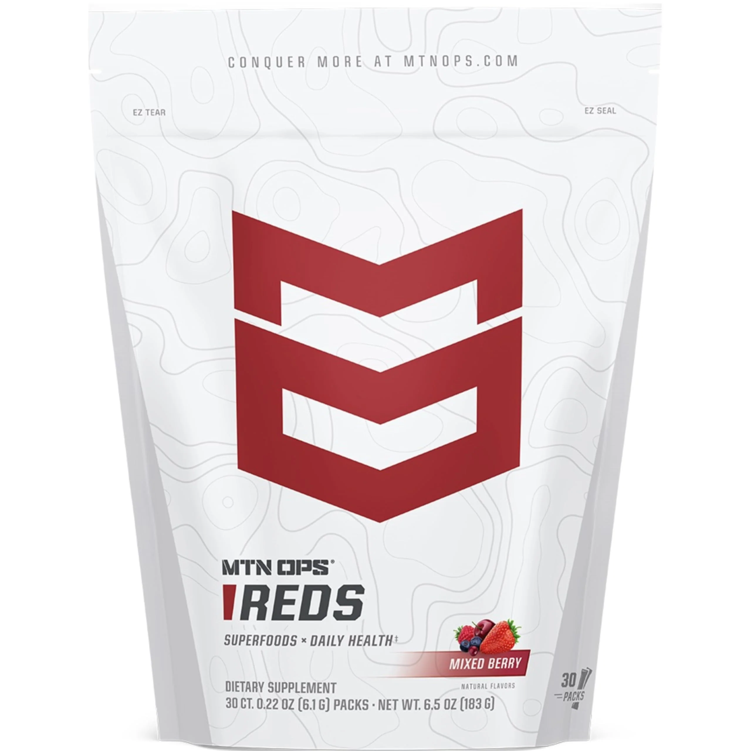 MTN OPS Super Reds Daily Health & Antioxidant Drink Powder – 30 On-The-Go Packs