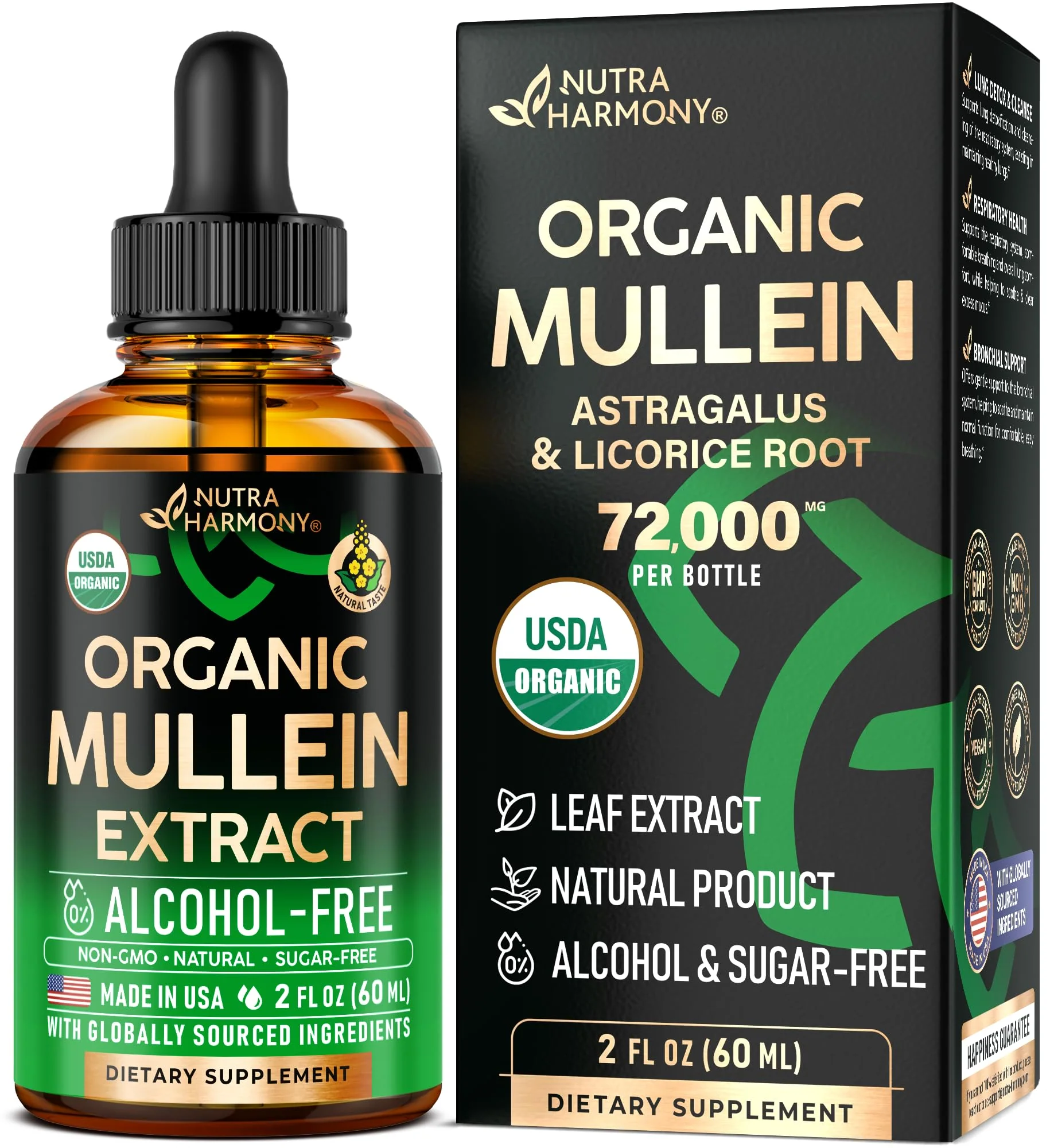 Mullein Drops for Lungs – USDA Organic Mullein Extract, Made in USA