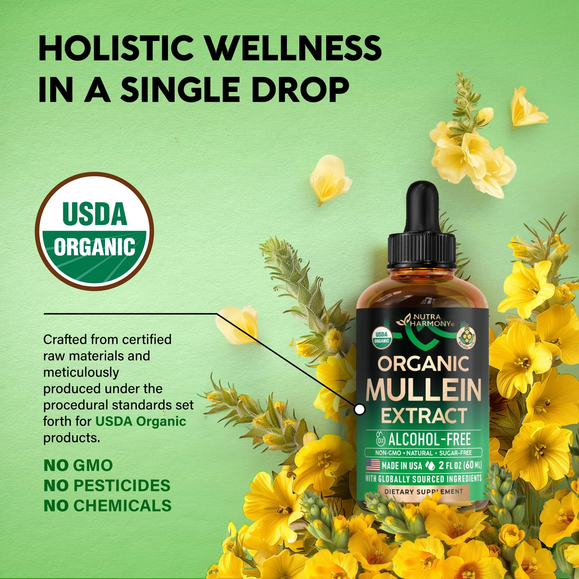Mullein Drops for Lungs – USDA Organic Mullein Extract, Made in USA - Image 4