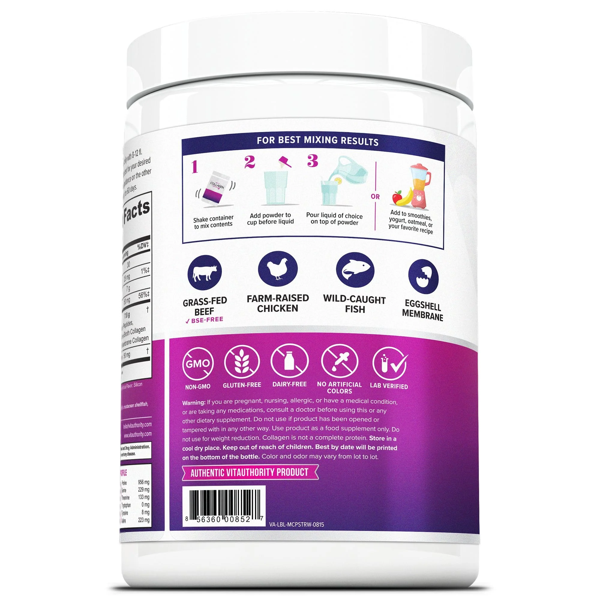 Multi Collagen Peptides Powder for Women – Hydrolyzed Collagen with Vitamin C & Hyaluronic Acid (Tropical Punch, 30 Servings) - Image 5