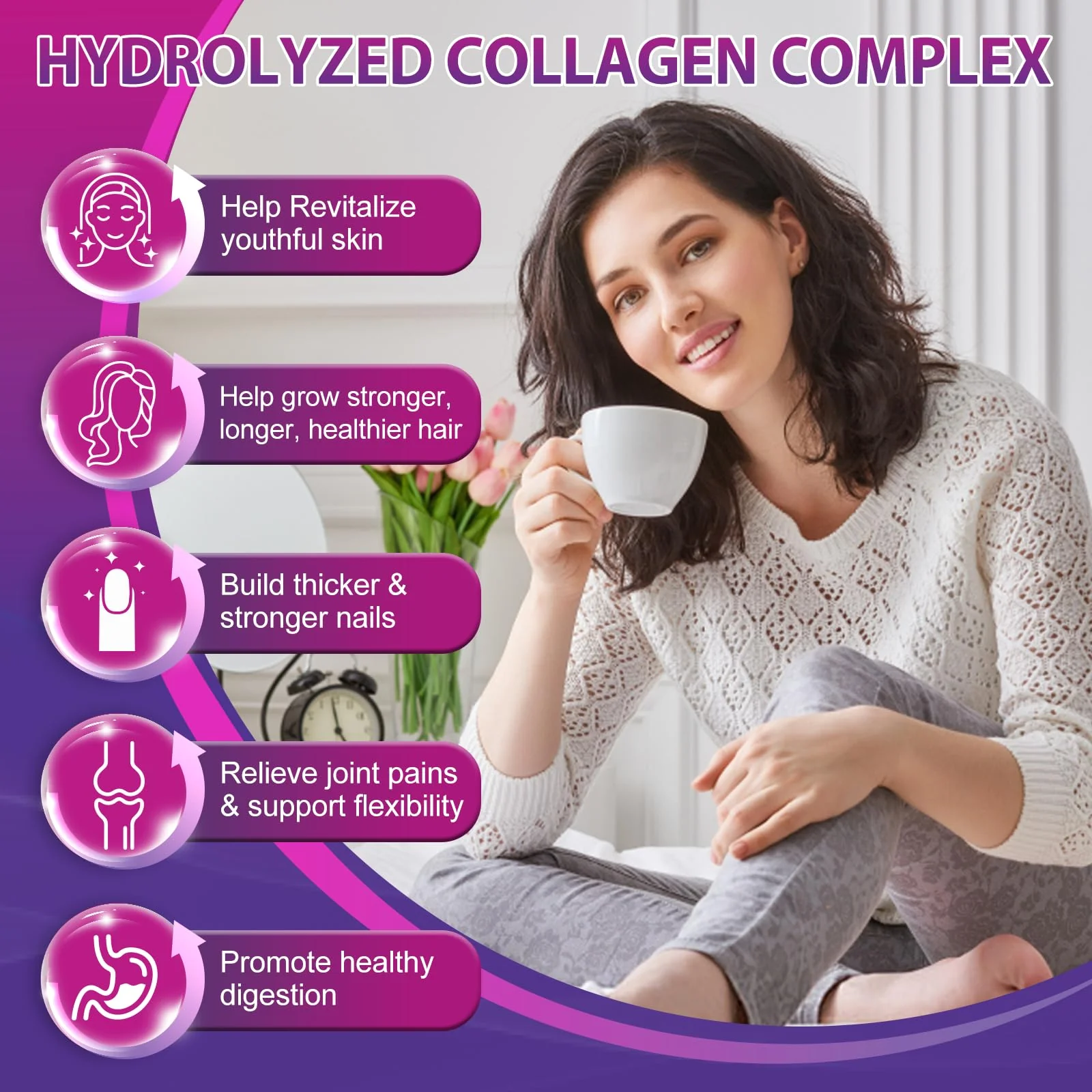 Multi Collagen Peptides Softgels (Type I-X) with Biotin, Vitamin C & Hyaluronic Acid | Grass-Fed, Non-GMO | 60 Softgels, 2-Pack - Image 3