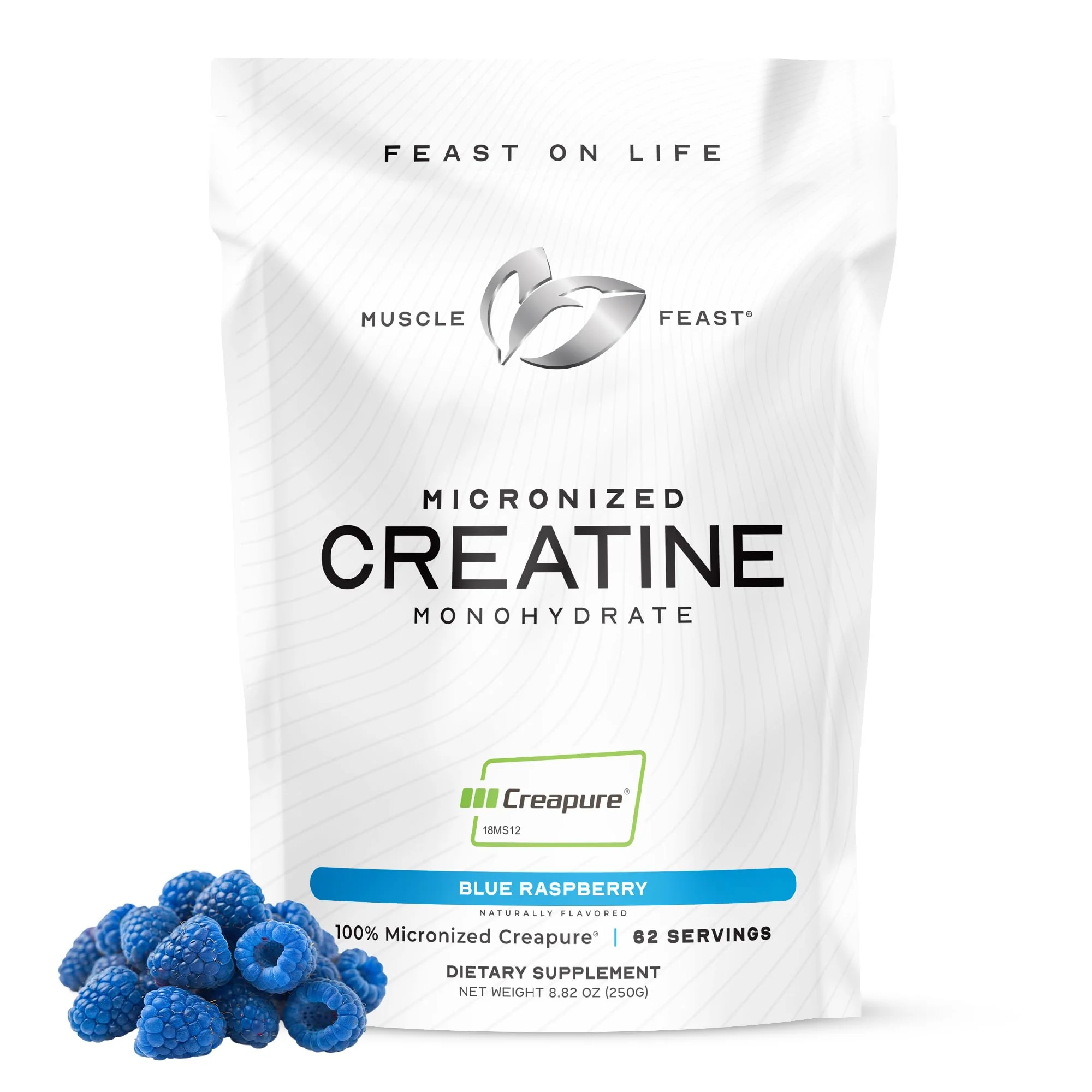 Muscle Feast Creapure Creatine Monohydrate Powder – Blue Raspberry, 250g - Image 10