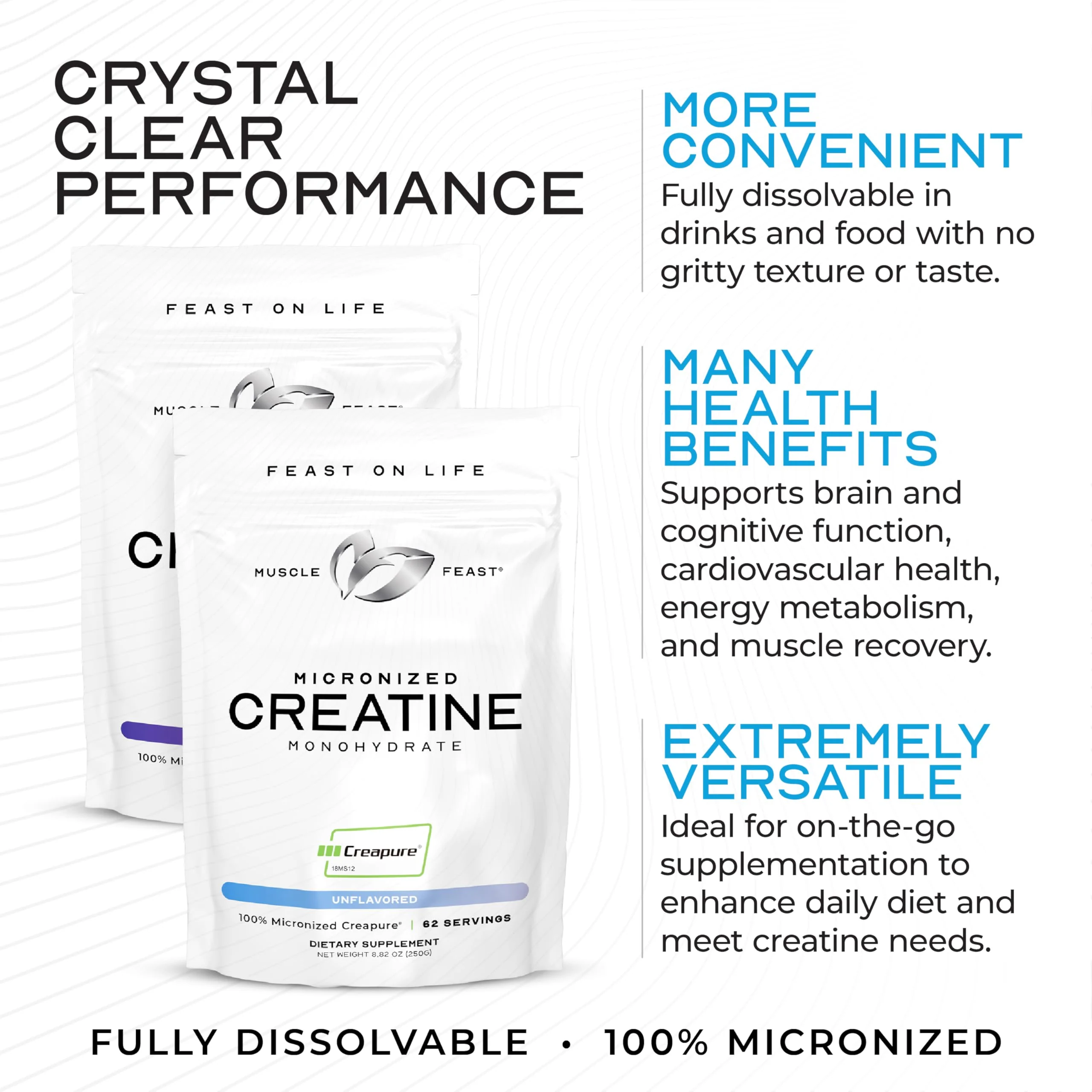 Muscle Feast Creapure Creatine Monohydrate Powder – Blue Raspberry, 250g - Image 12