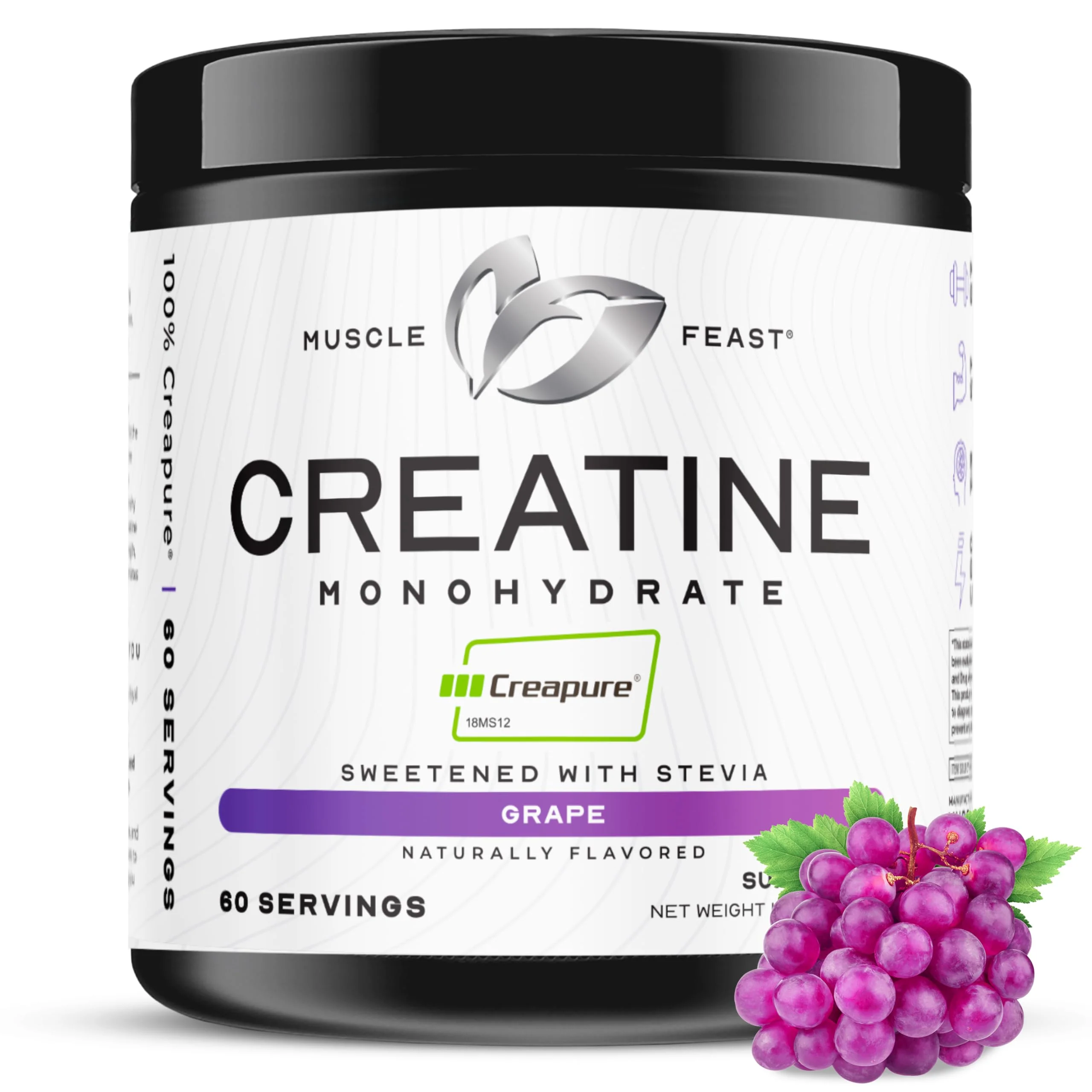 Muscle Feast Creapure Creatine Monohydrate Powder - Natural Grape, 300g, 60 Servings, Vegan Gluten-Free - Image 10
