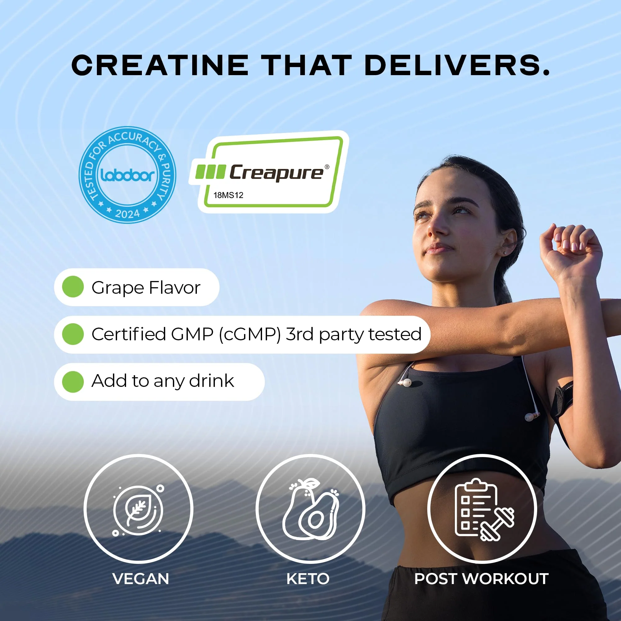 Muscle Feast Creapure Creatine Monohydrate Powder - Natural Grape, 300g, 60 Servings, Vegan Gluten-Free - Image 15