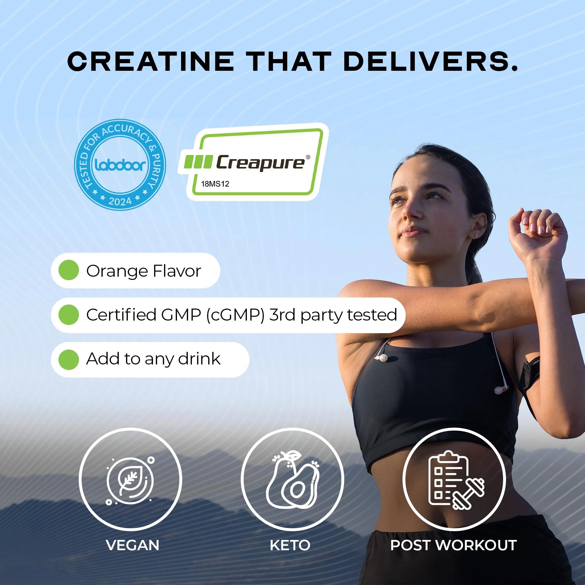 Muscle Feast Creapure Creatine Monohydrate Powder – Natural Orange, 300g | Vegan, Gluten-Free, Easy to Mix - Image 6