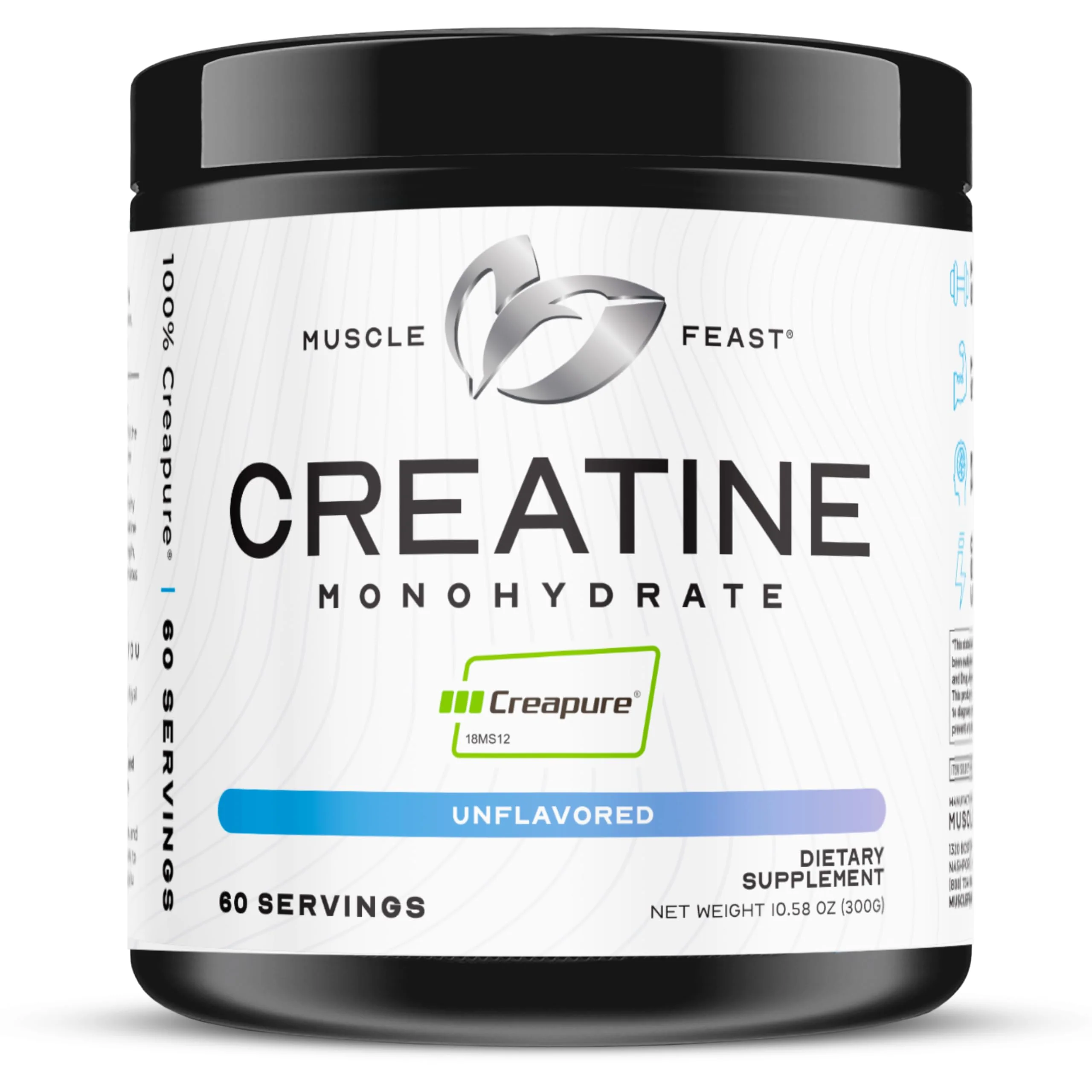 Muscle Feast Creapure Creatine Monohydrate Powder – Unflavored, 300g | Vegan, Gluten-Free, Keto Friendly, 60 Servings - Image 10