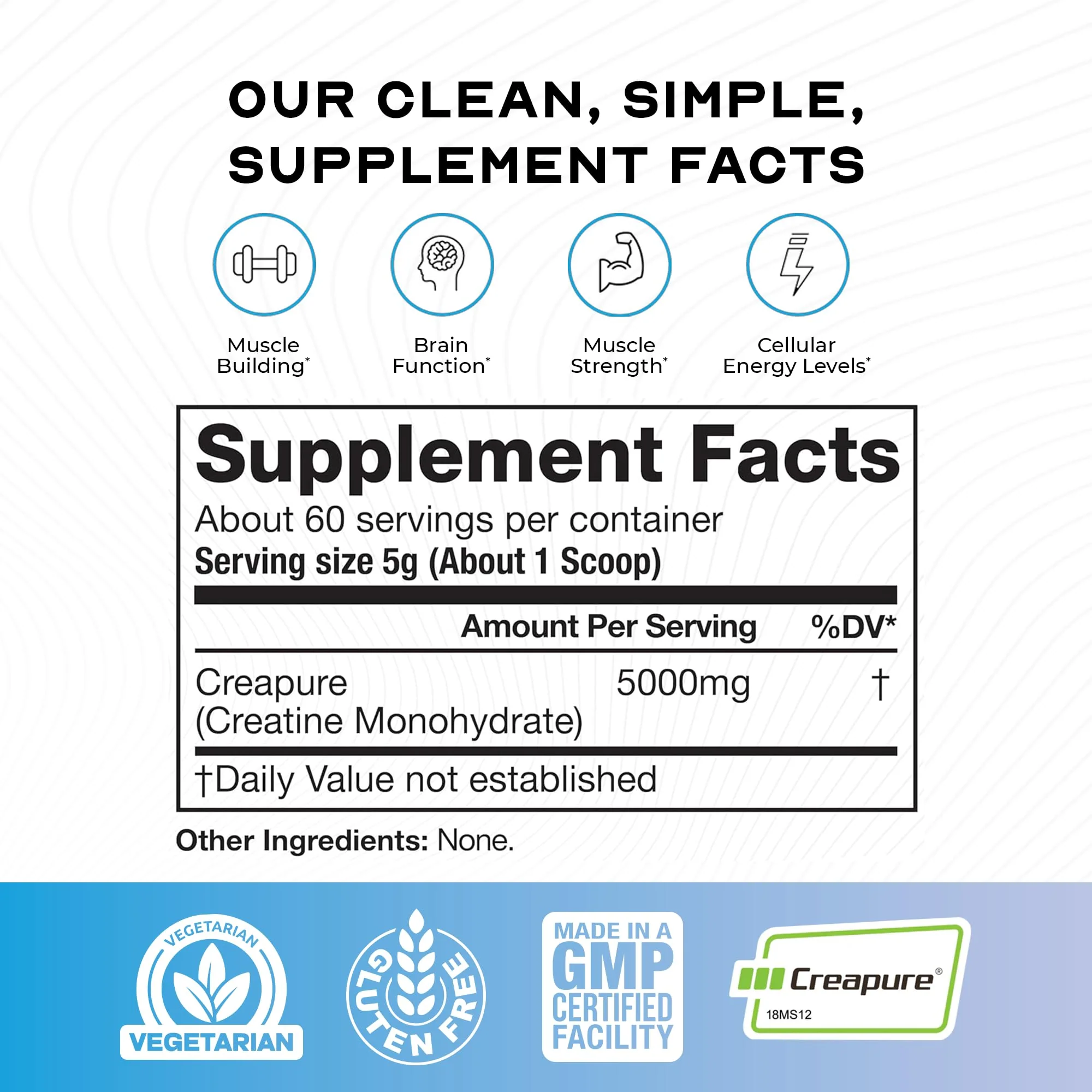 Muscle Feast Creapure Creatine Monohydrate Powder – Unflavored, 300g | Vegan, Gluten-Free, Keto Friendly, 60 Servings - Image 12