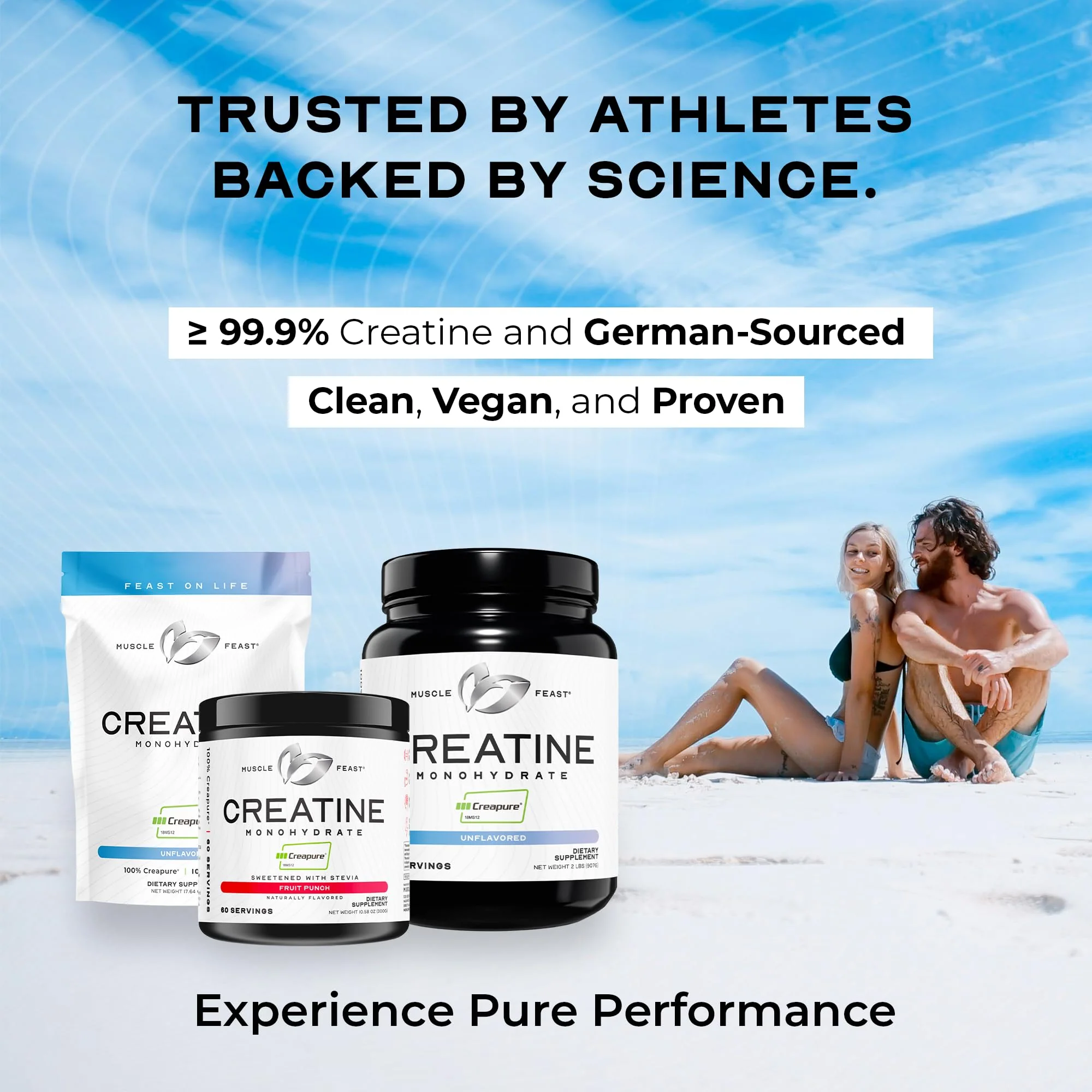 Muscle Feast Creapure Creatine Monohydrate Powder – Unflavored, 300g | Vegan, Gluten-Free, Keto Friendly, 60 Servings - Image 17