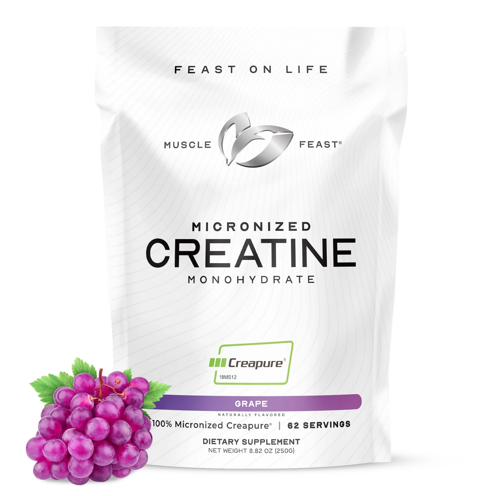 Muscle Feast Creapure Micronized Creatine Monohydrate Powder – Grape, 250g | Easy Mix, Gluten-Free - Image 10