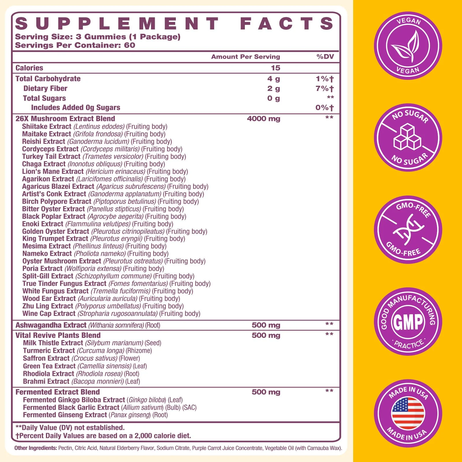Mushroom Gummies 4000mg – Brain Support, Focus & Immunity (180 Gummies) - Image 8
