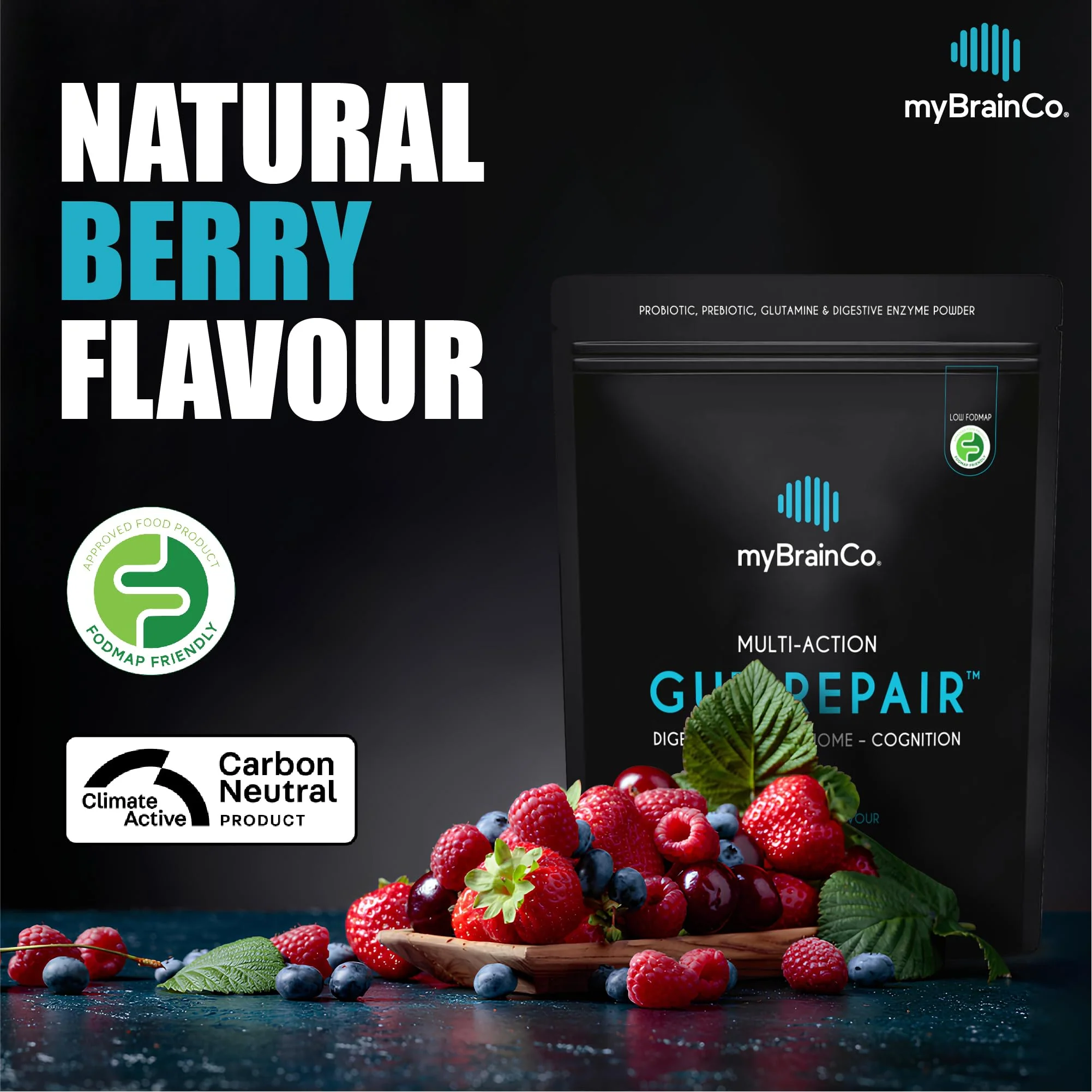 myBrainCo Gut Repair – Low FODMAP Digestive Support Powder with Probiotics, Enzymes & Glutamine (310g) - Image 12