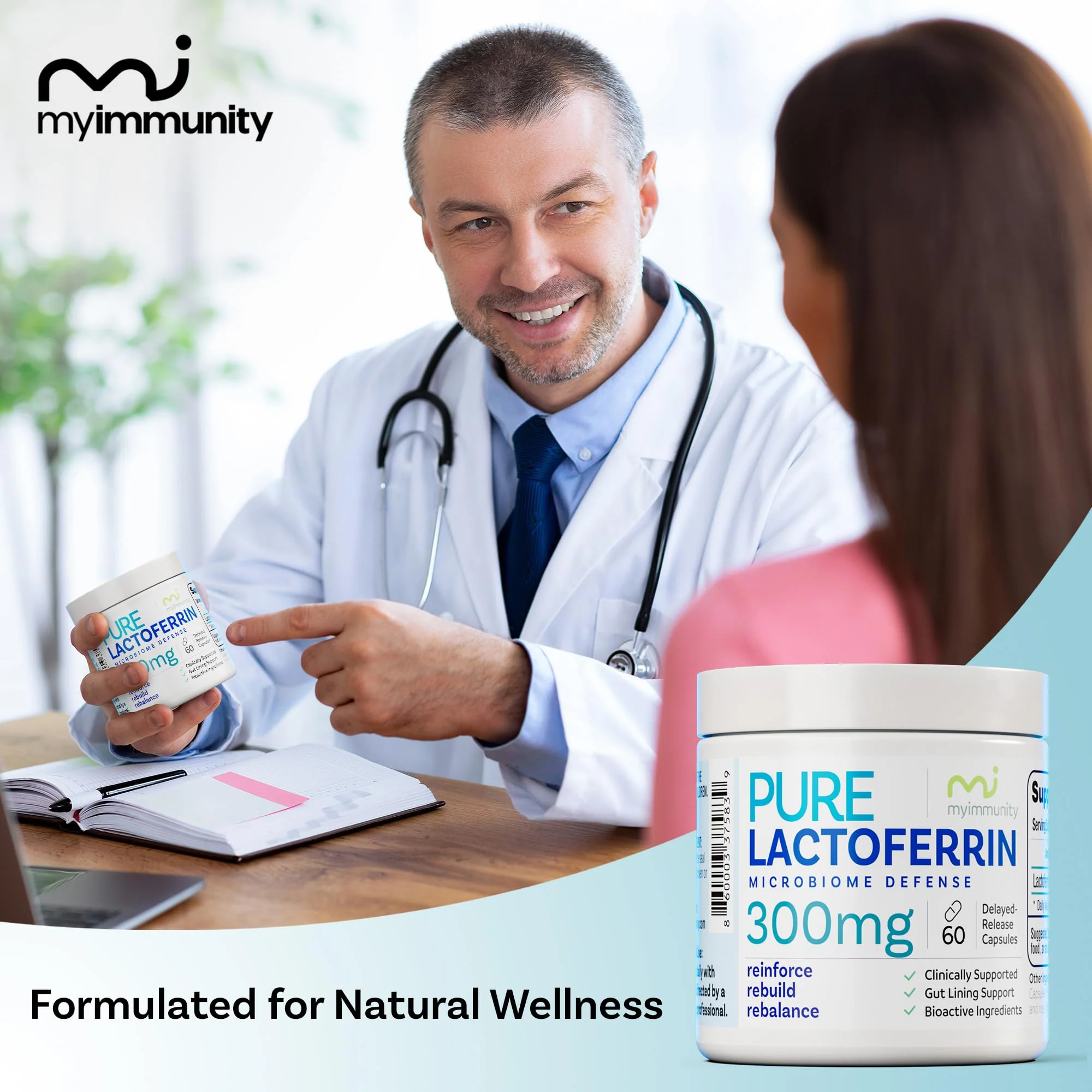 MyImmunity Pure Lactoferrin 300mg | Immune Support & Iron Absorption | Gluten-Free (60 Capsules) - Image 3