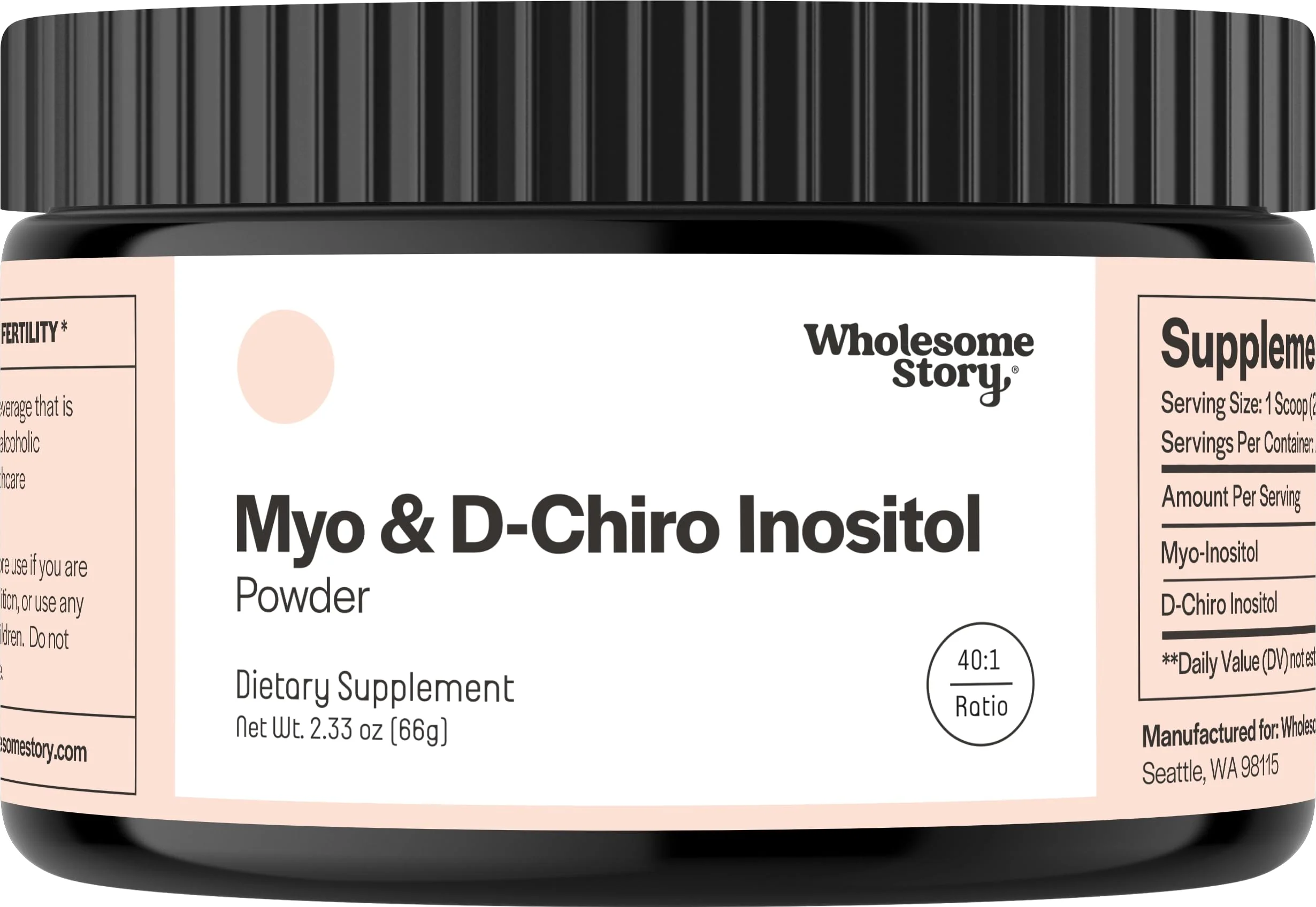 Myo-Inositol & D-Chiro Inositol Powder for Women – 40:1 Ratio, 30 Servings