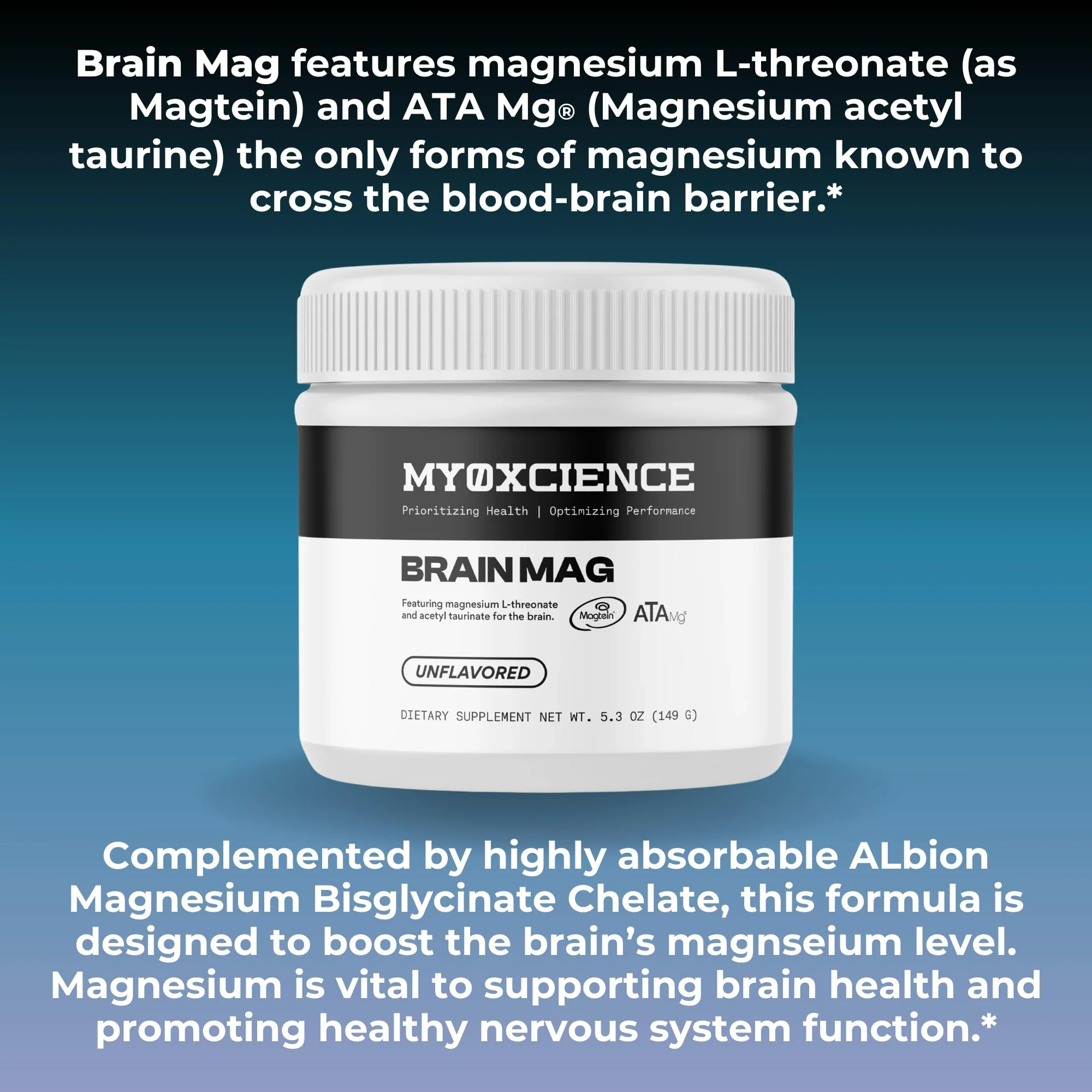 MYOXCIENCE Brain Mag | Magnesium L-Threonate Magtein & Magnesium Glycinate Powder (Unflavored) – 60 Servings - Image 8