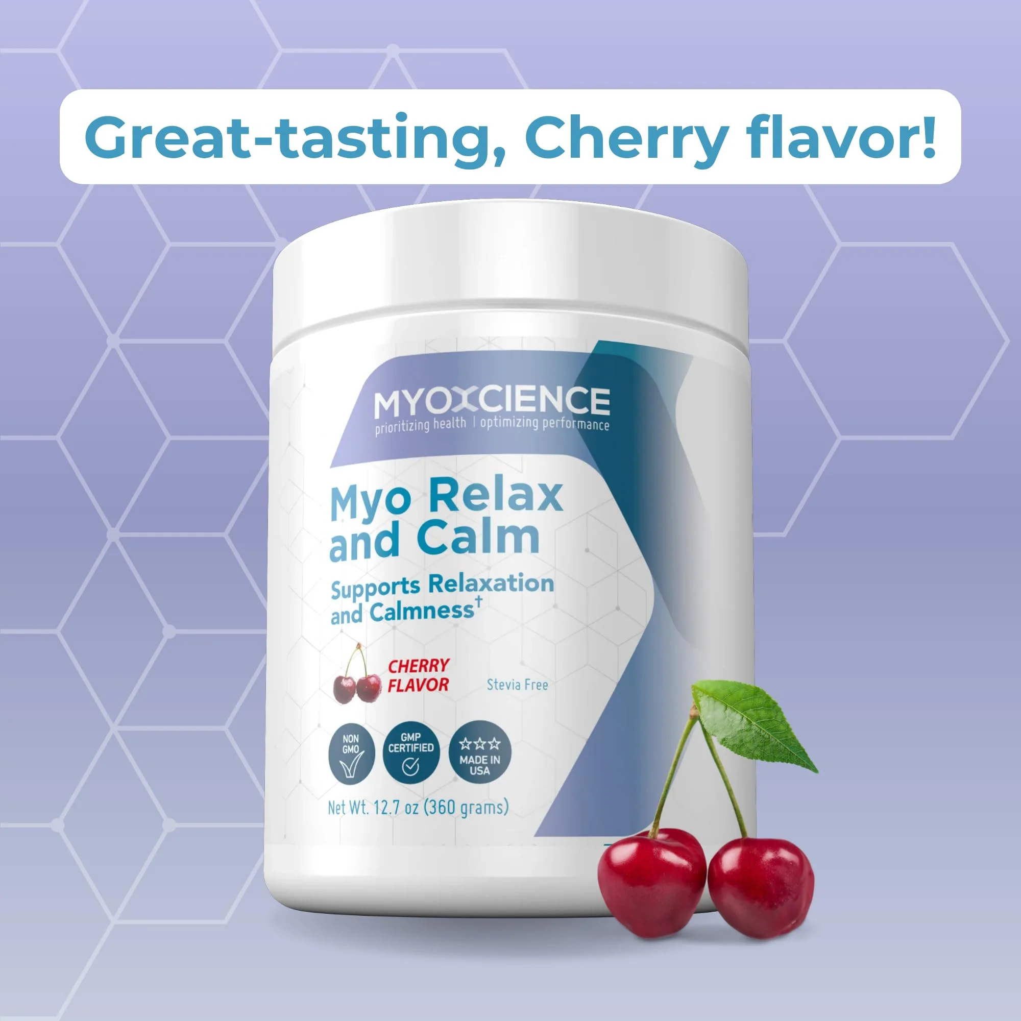 MYOXCIENCE Myo Relax and Calm | Myo-Inositol, L-Theanine, Taurine, Magnesium & GABA | Sleep, Neurotransmitter & Hormone Support (Cherry, 60 Servings) - Image 12